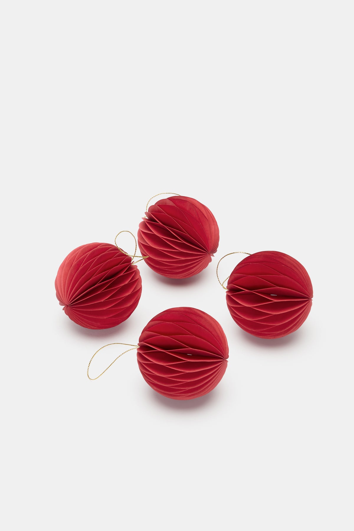 Round Paper Bauble Set of 4