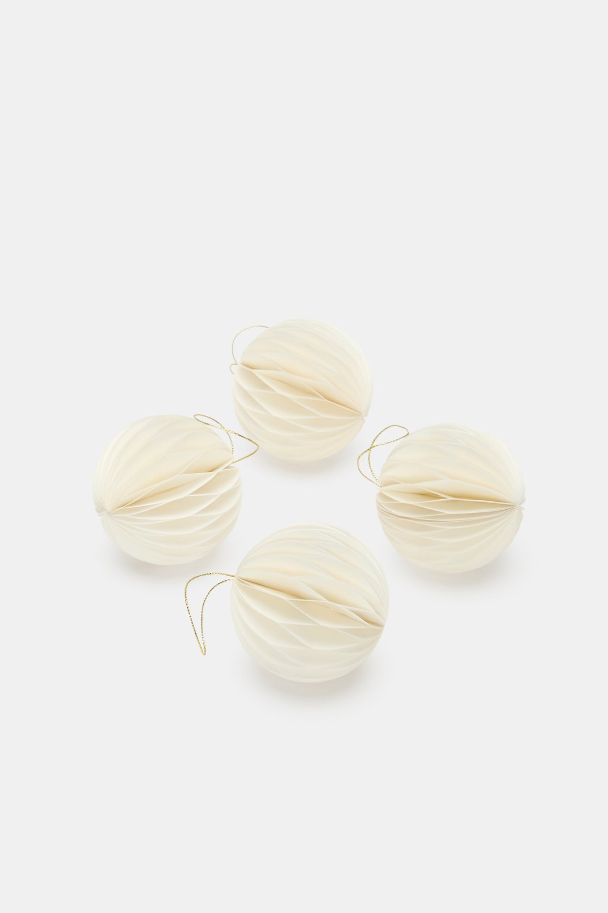 Round Paper Bauble Set of 4
