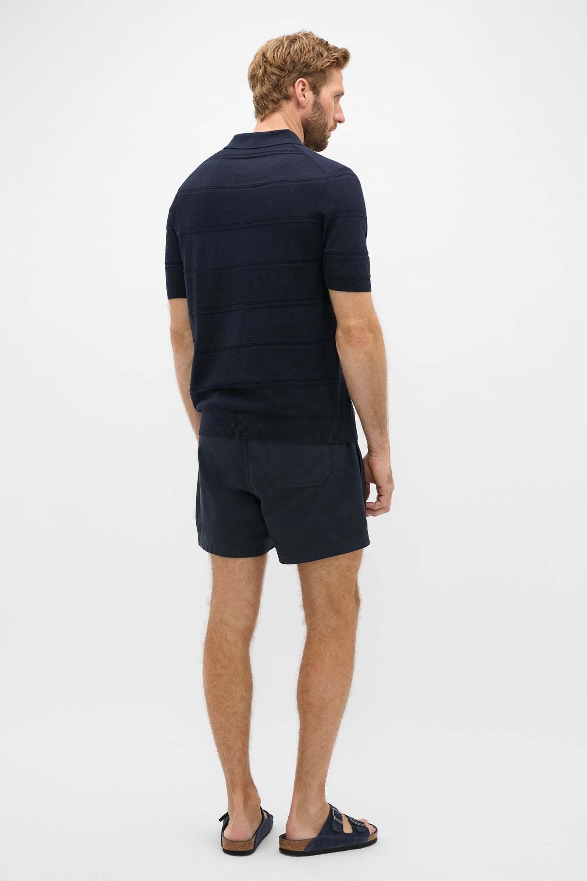 Self Stripe Knit Polo