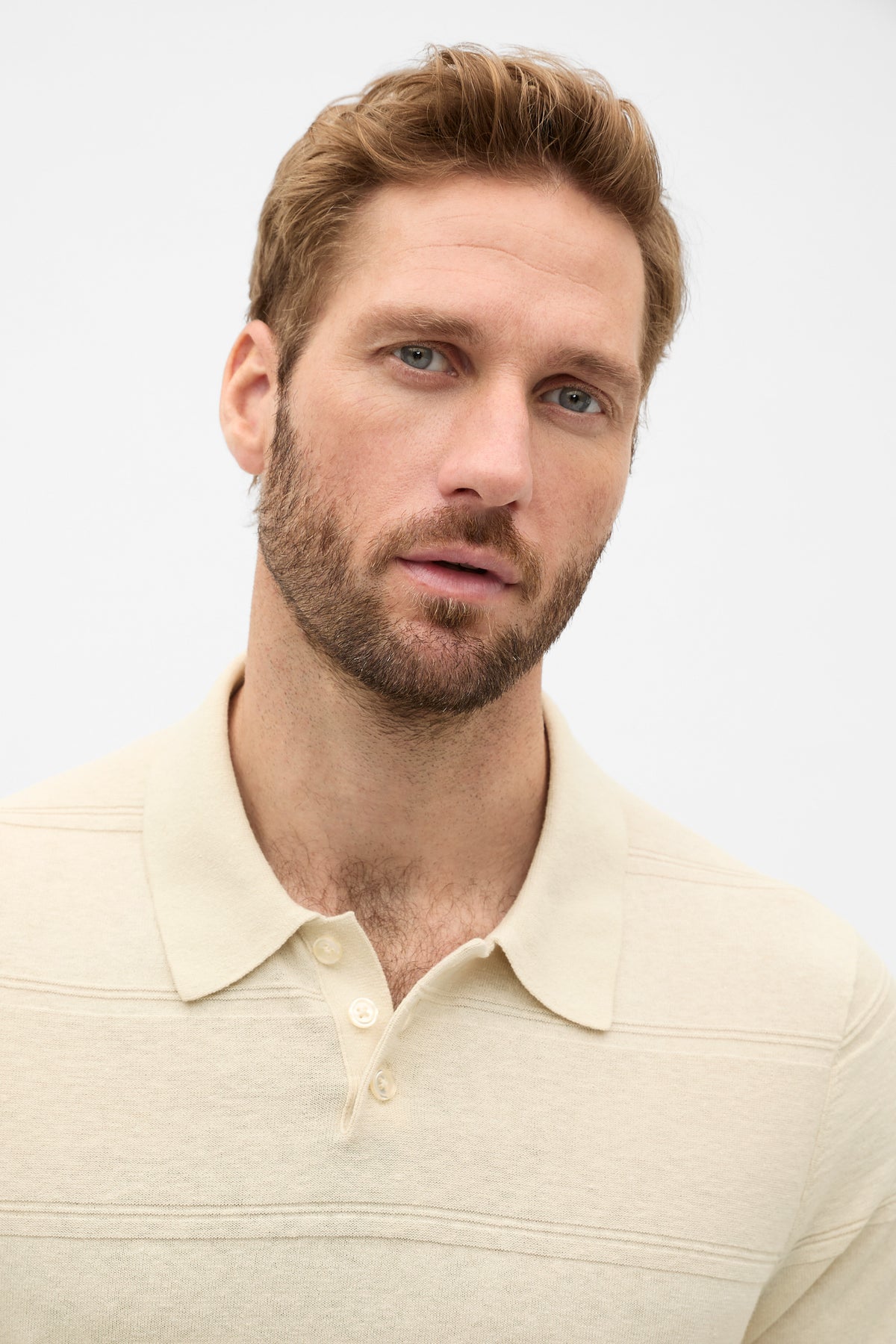 Self Stripe Knit Polo