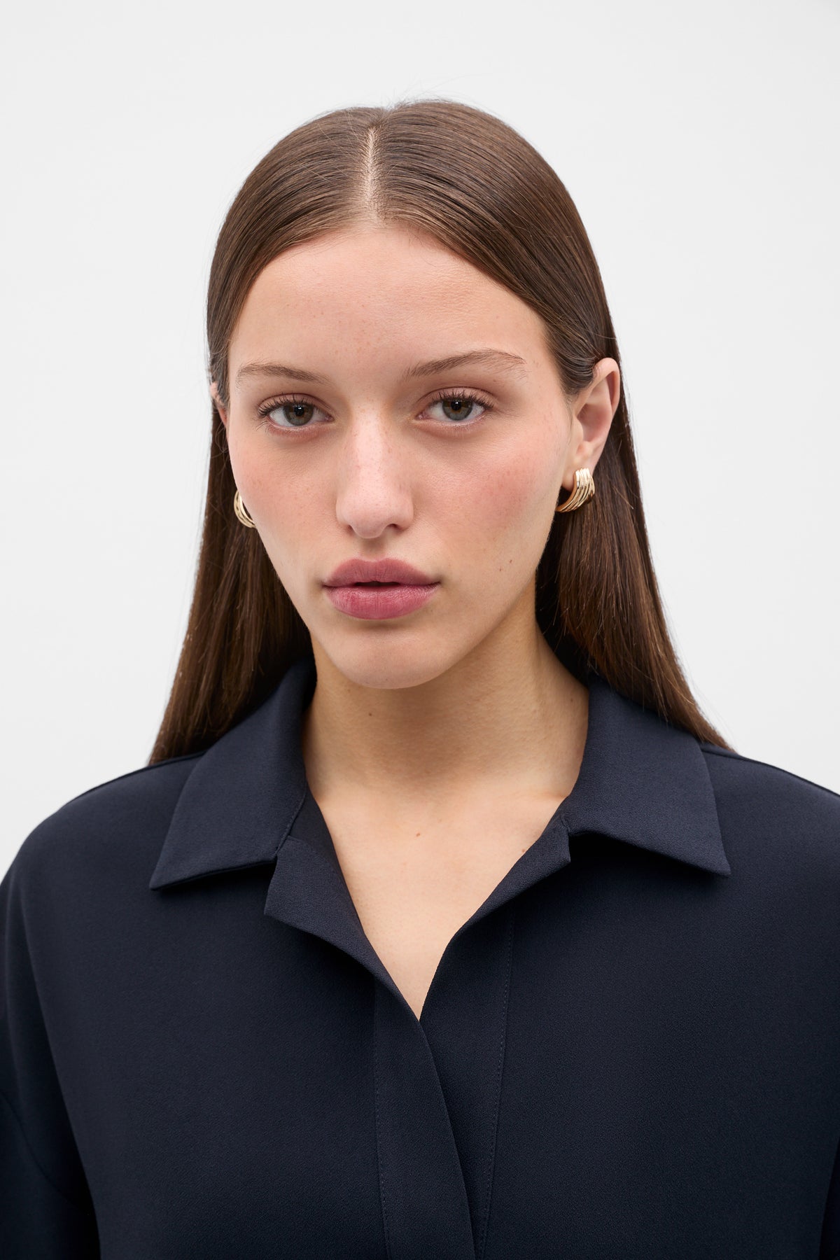 Woven Crepe Relaxed Shirt