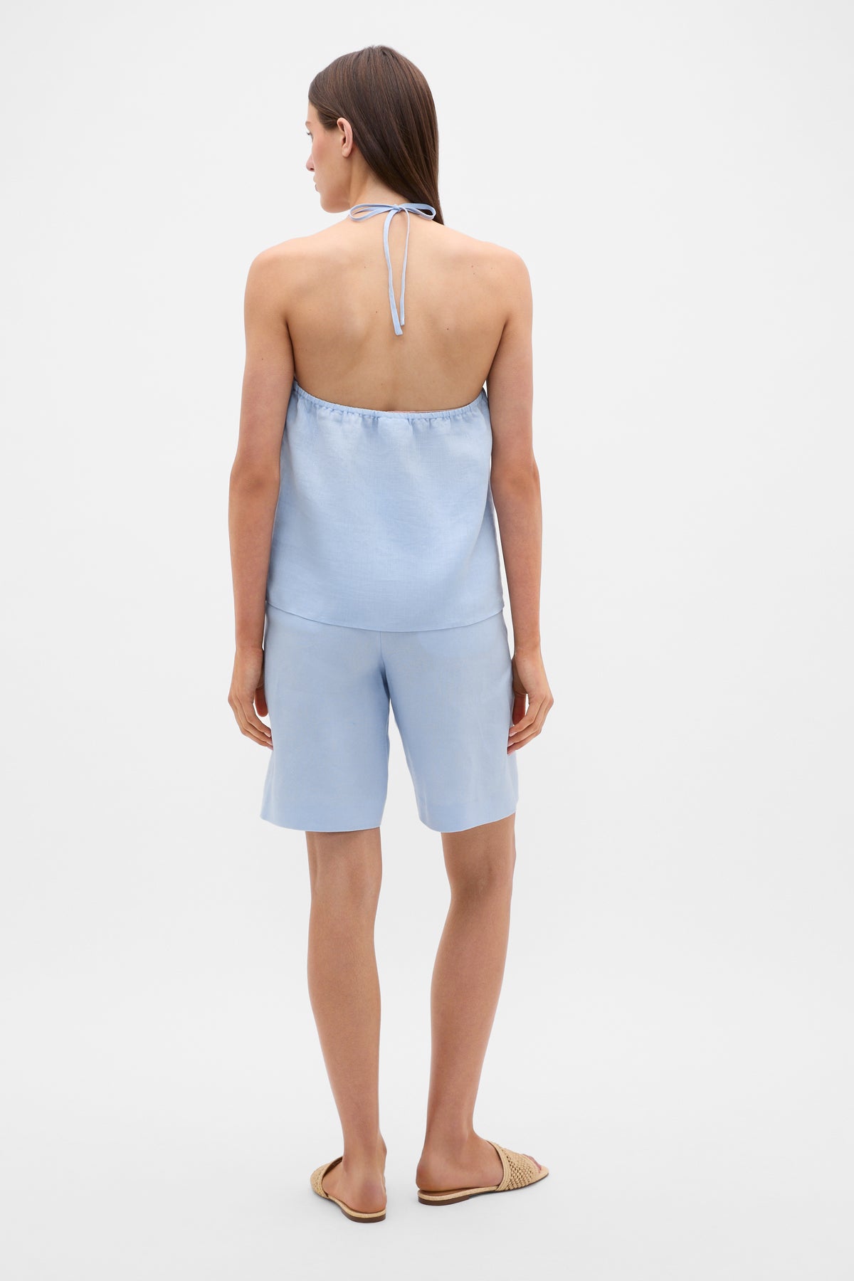 Linen V Neck Halter Top