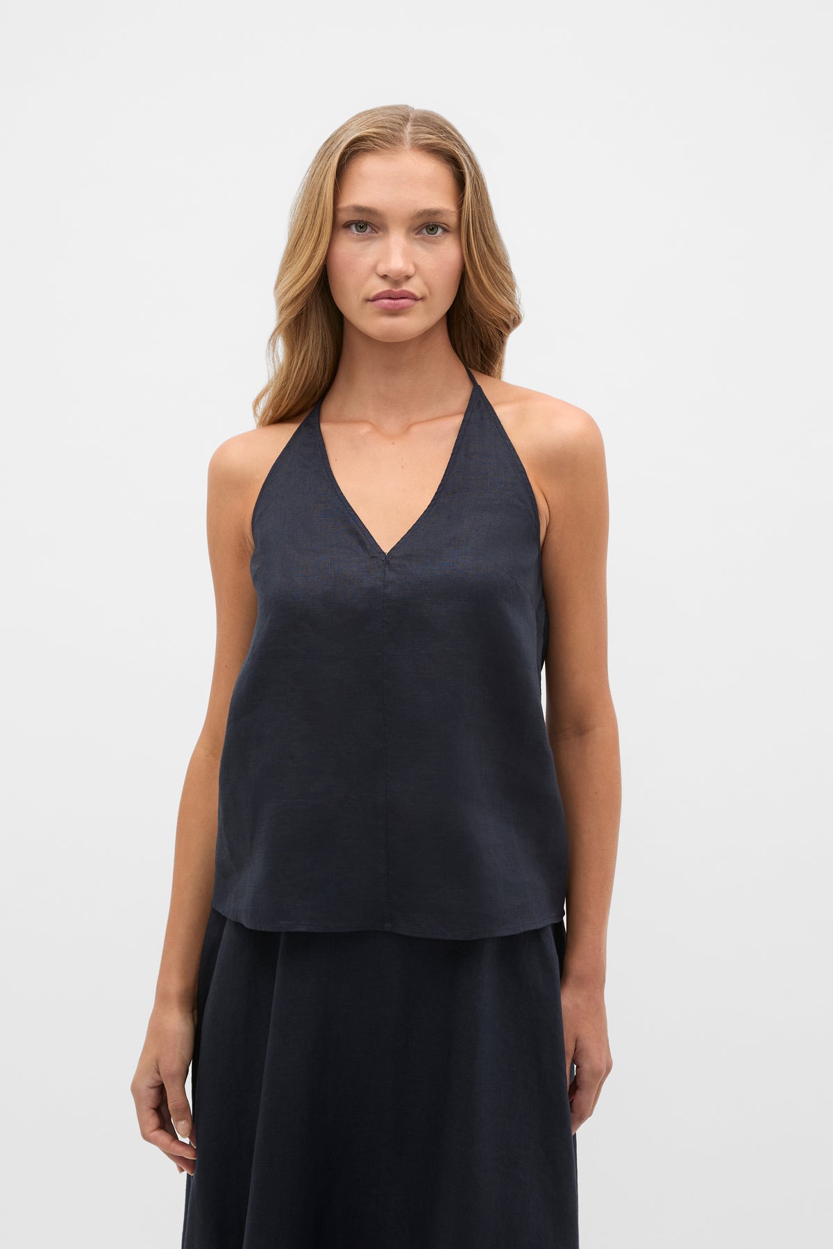 Linen V Neck Halter Top