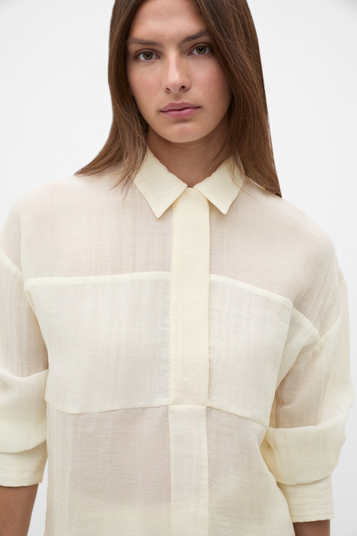 Semi Sheer Crinkle Popover