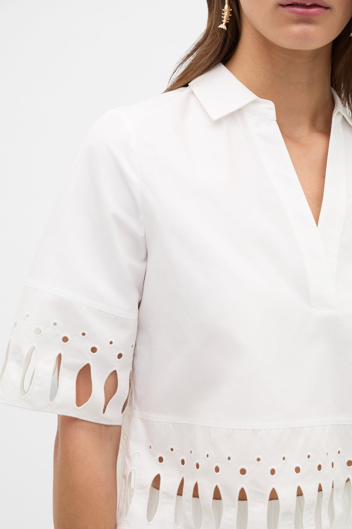 Poplin Cutwork Shirt