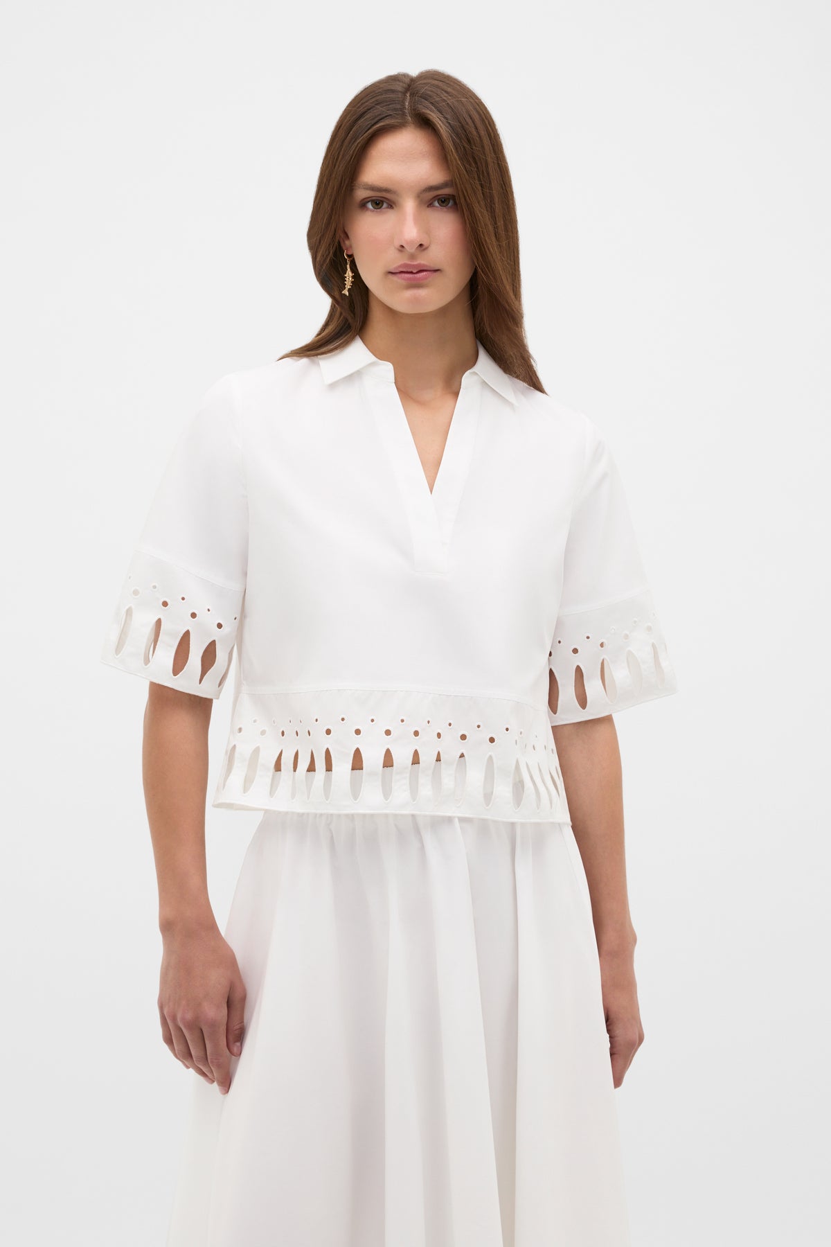 Poplin Cutwork Shirt