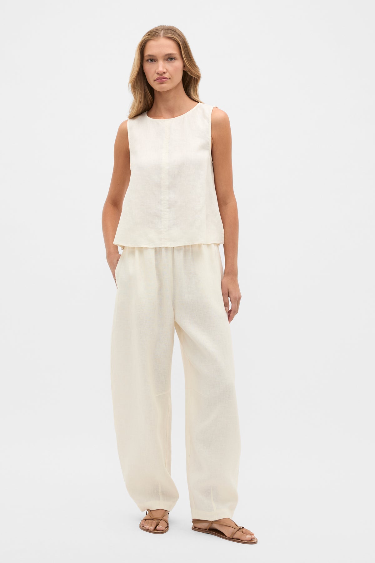 Linen Split Hem Tank