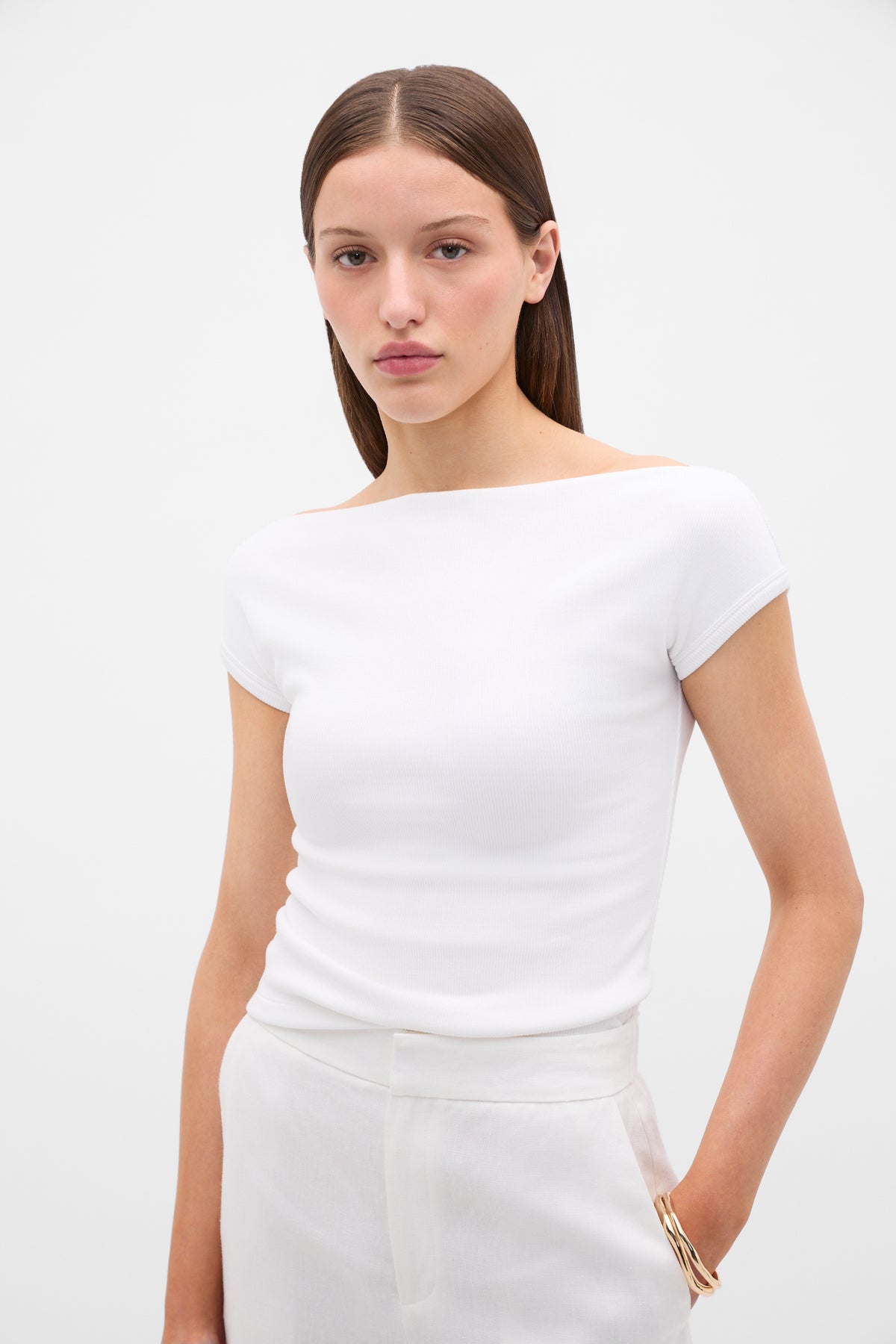 Rib Off The Shoulder Top
