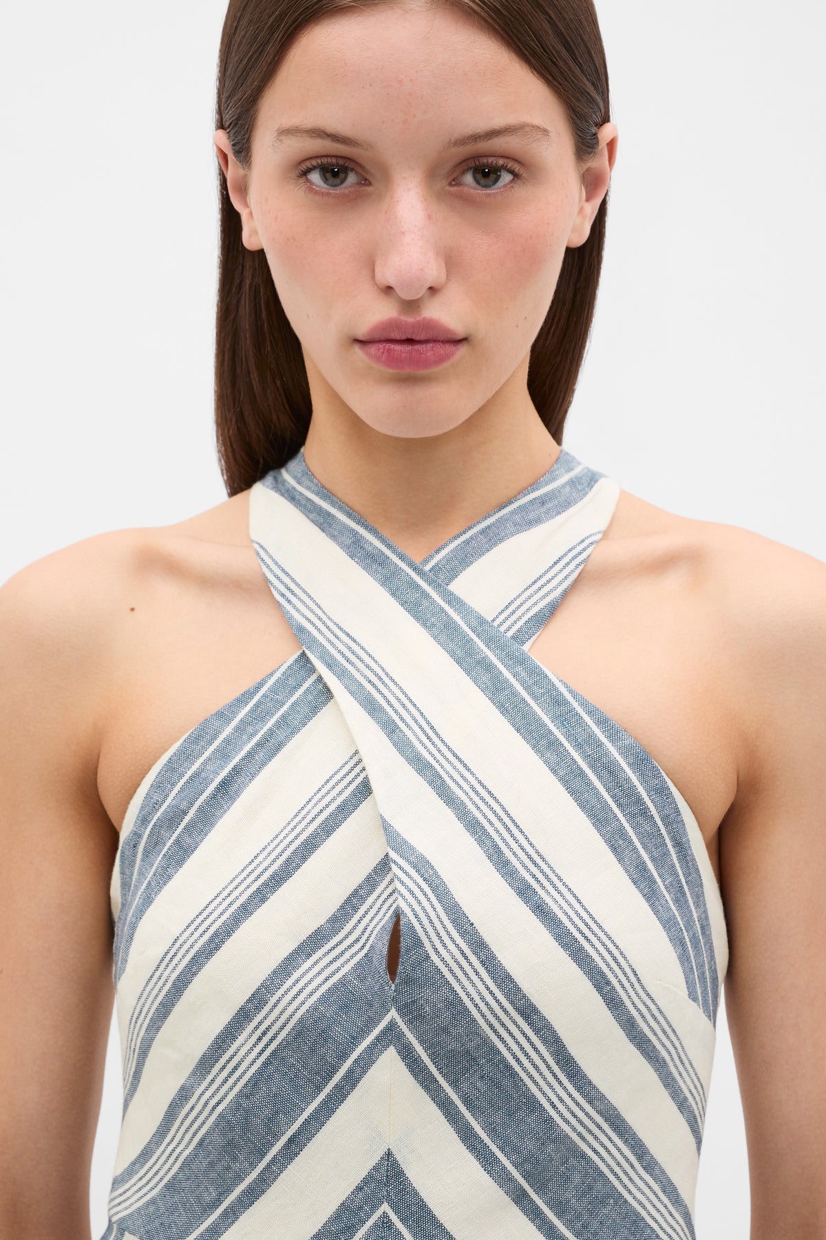 Linen Halter Midi Dress