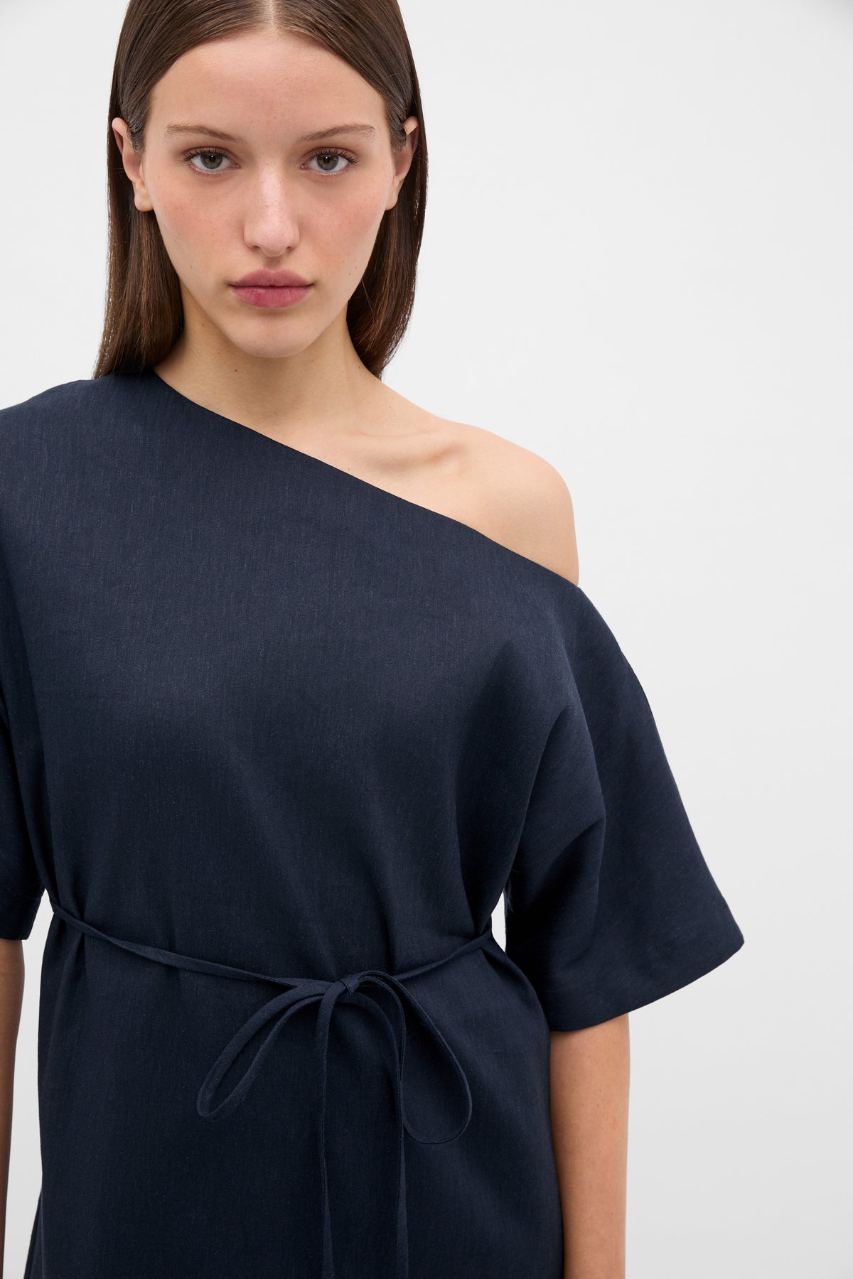 Drape Shoulder Mini Dress