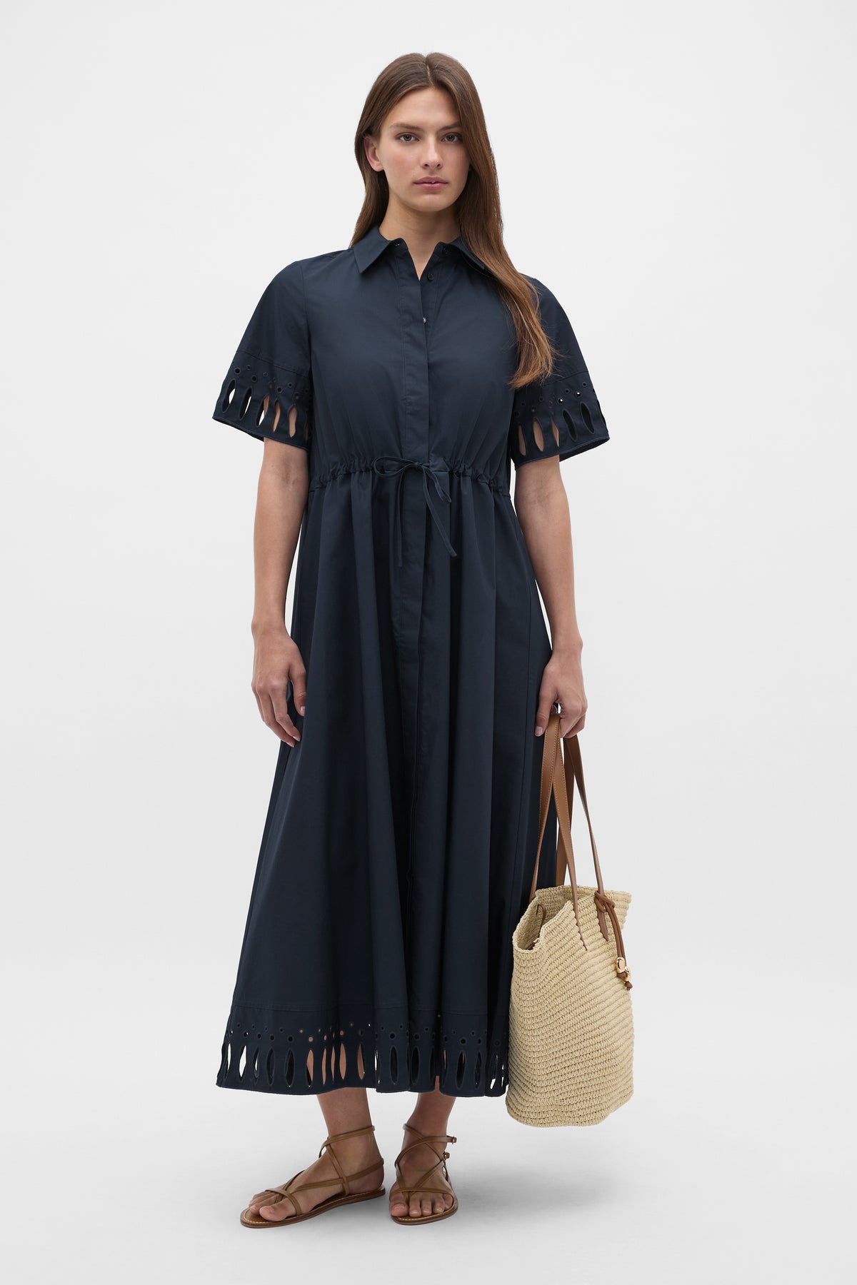 Poplin Cutwork Shirt Dress