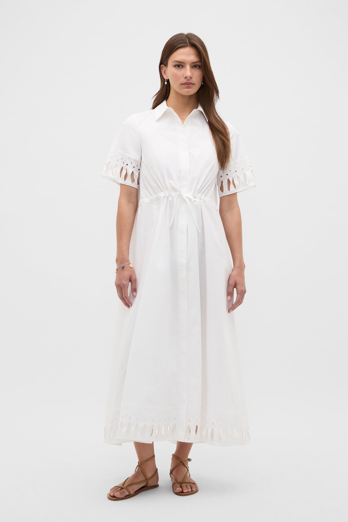 Poplin Cutwork Shirt Dress