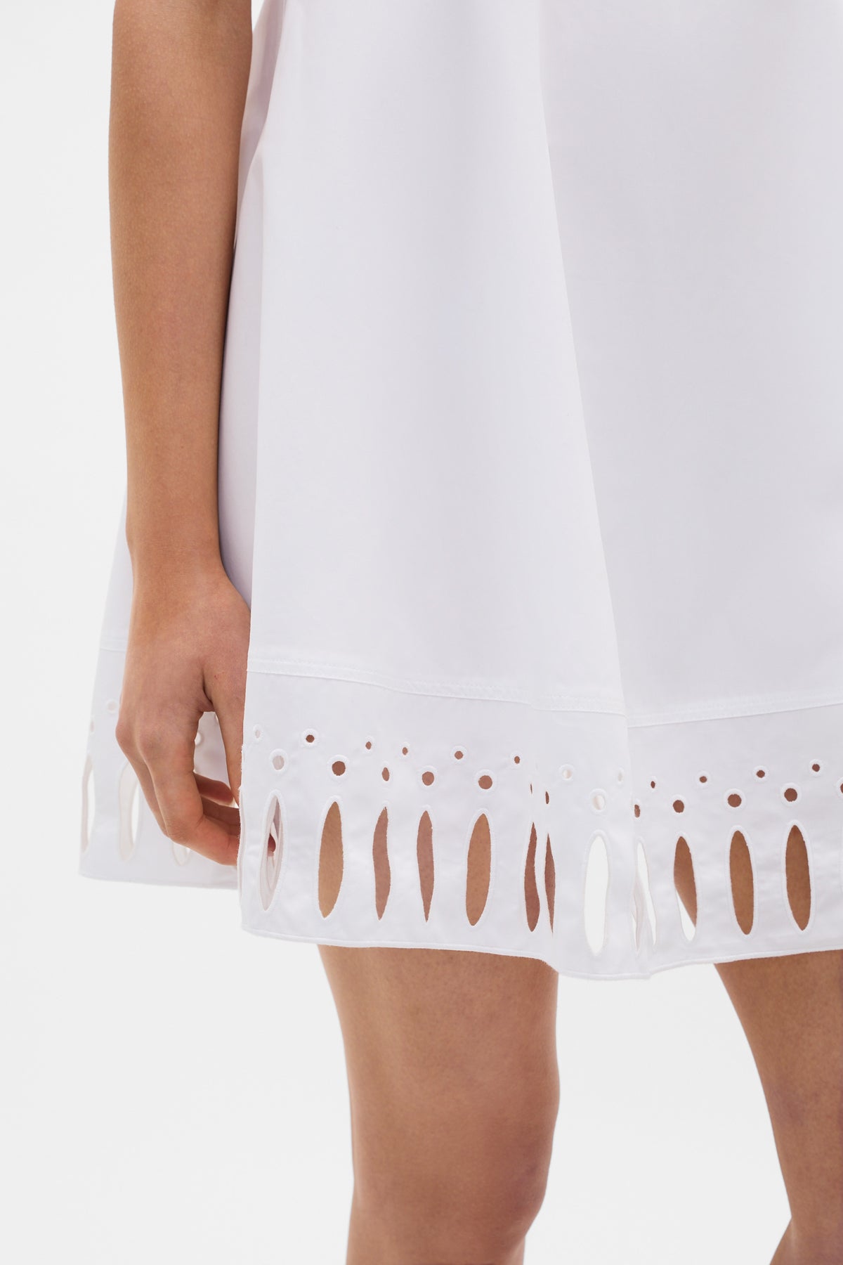 Poplin Cutwork Mini Dress