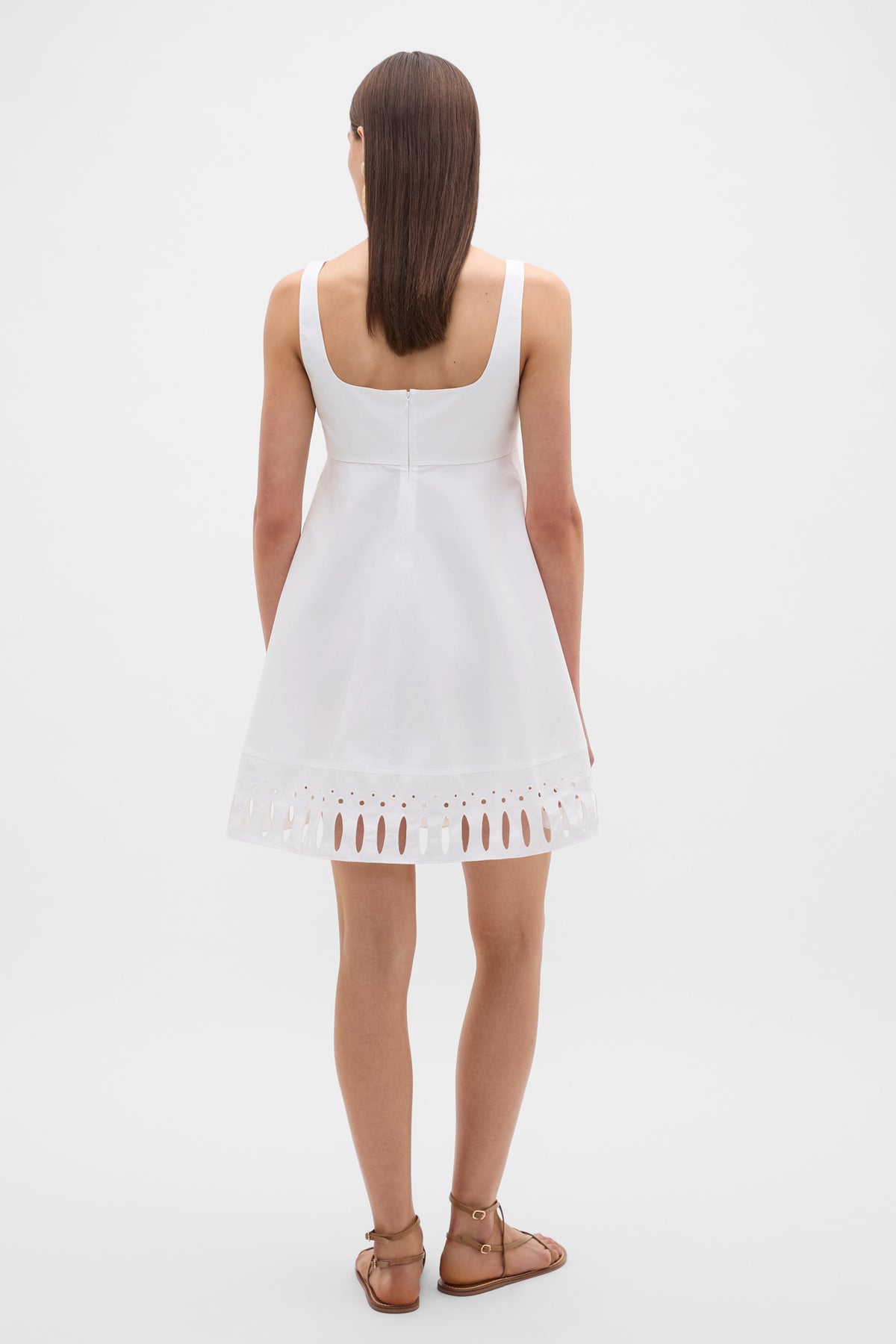Poplin Cutwork Mini Dress