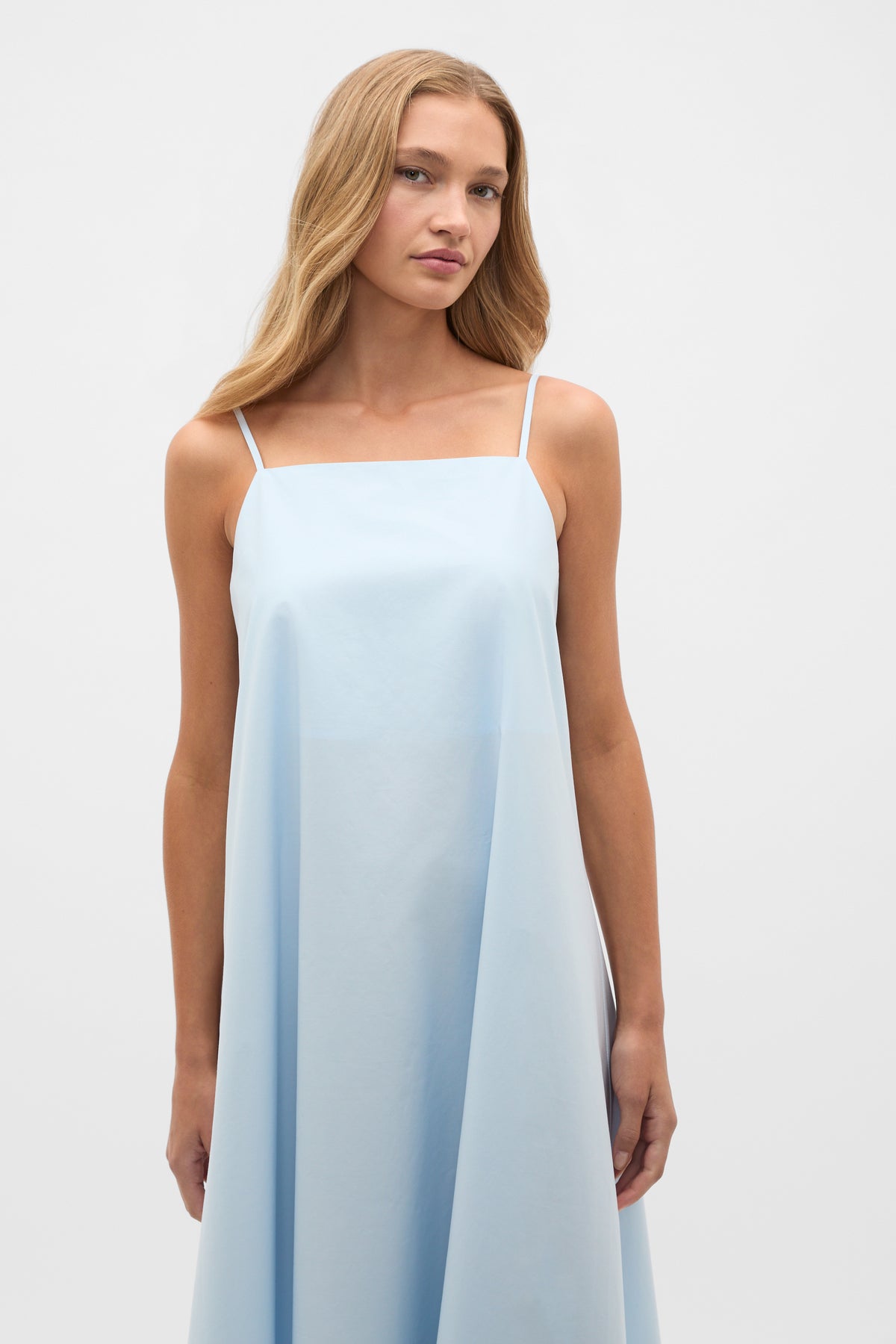 Poplin Trapeze Midi Dress