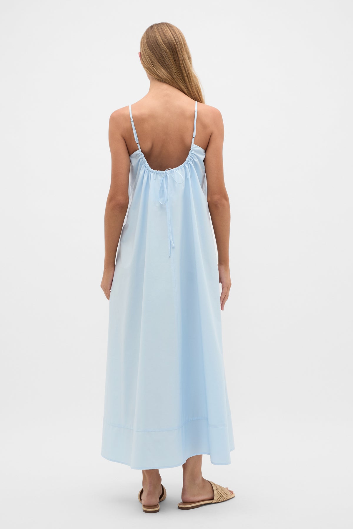Poplin Trapeze Midi Dress