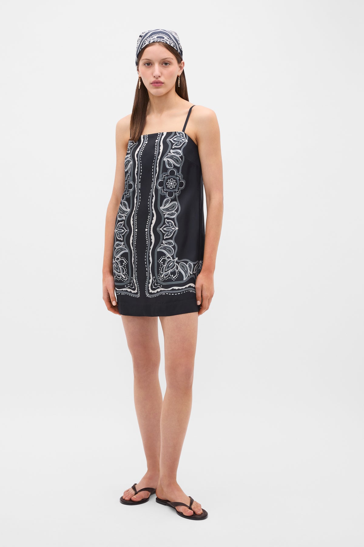 Scarf Print Mini Dress