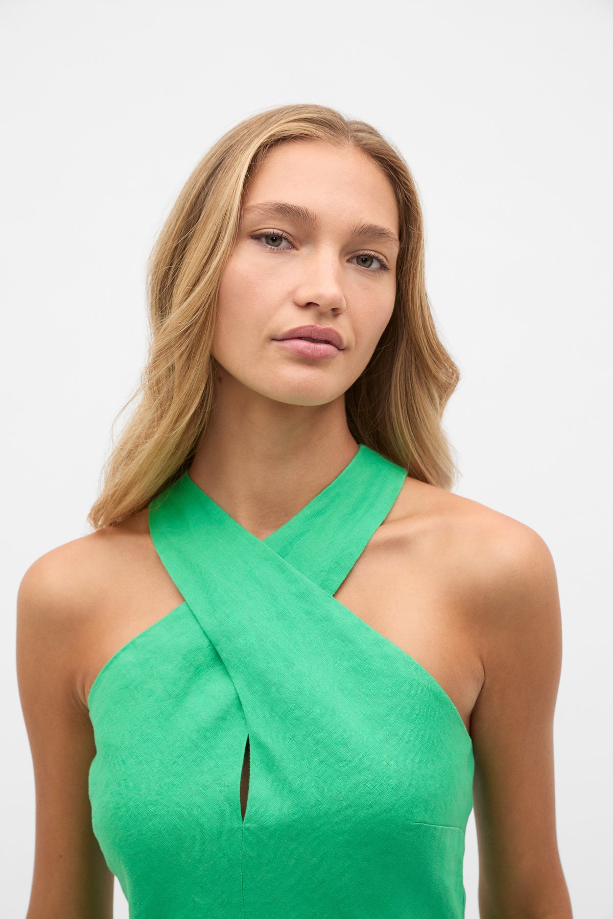 Linen Halter Mini Dress