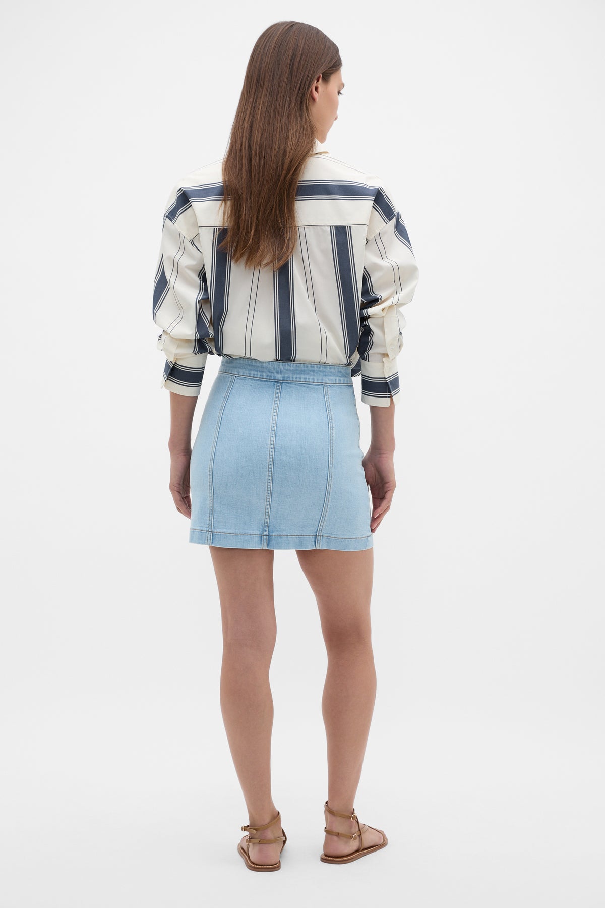 Denim Panel Mini Skirt