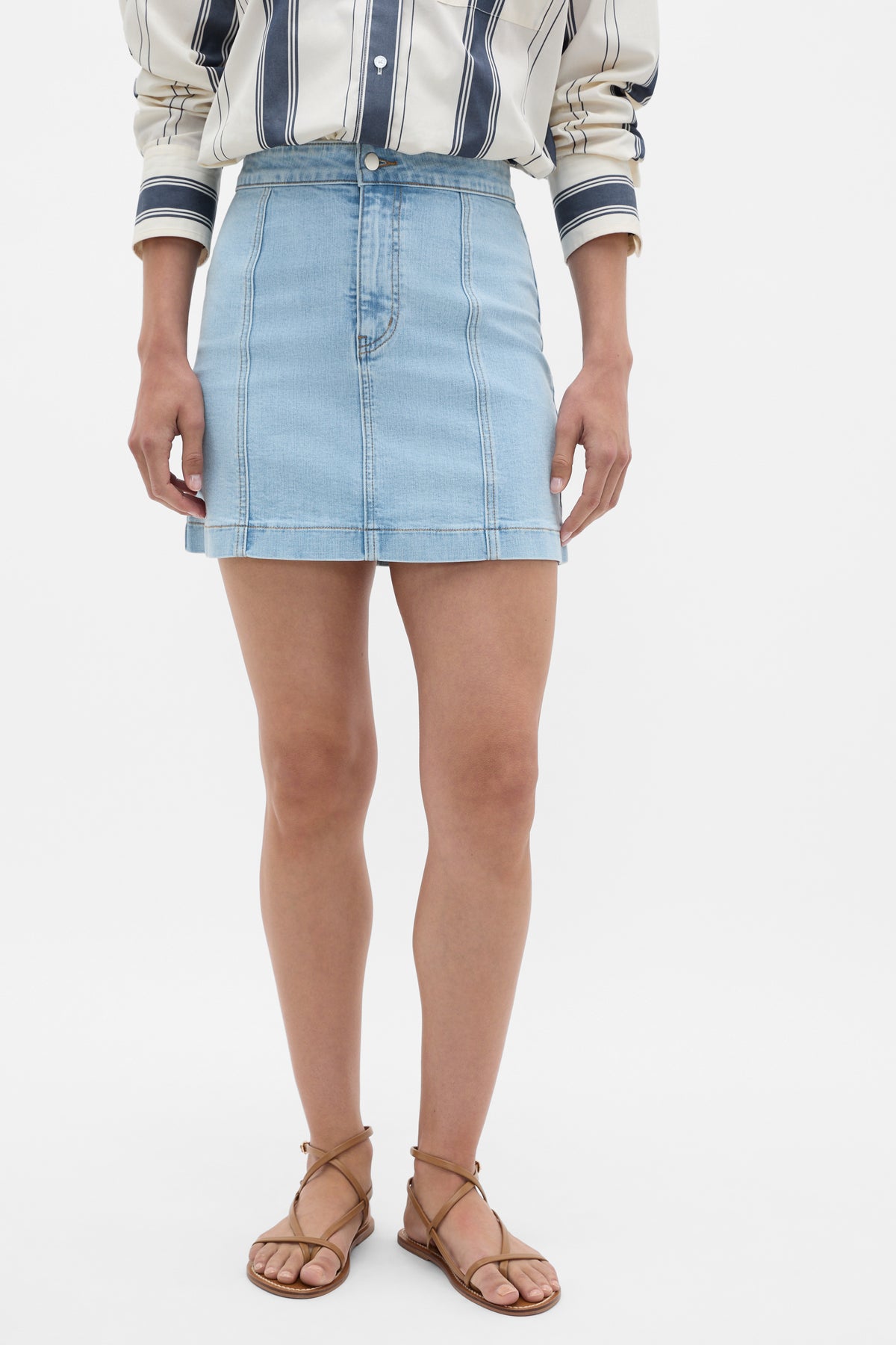 Denim Panel Mini Skirt