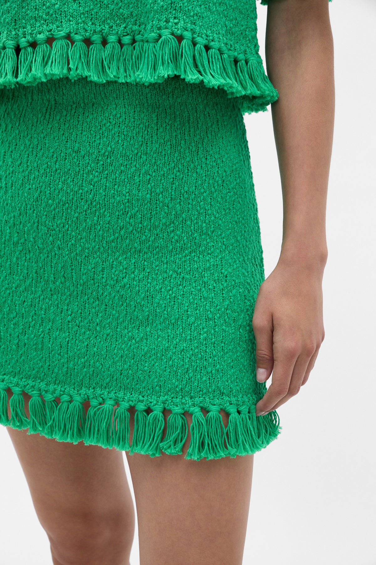 Boucle Tassel Mini Skirt
