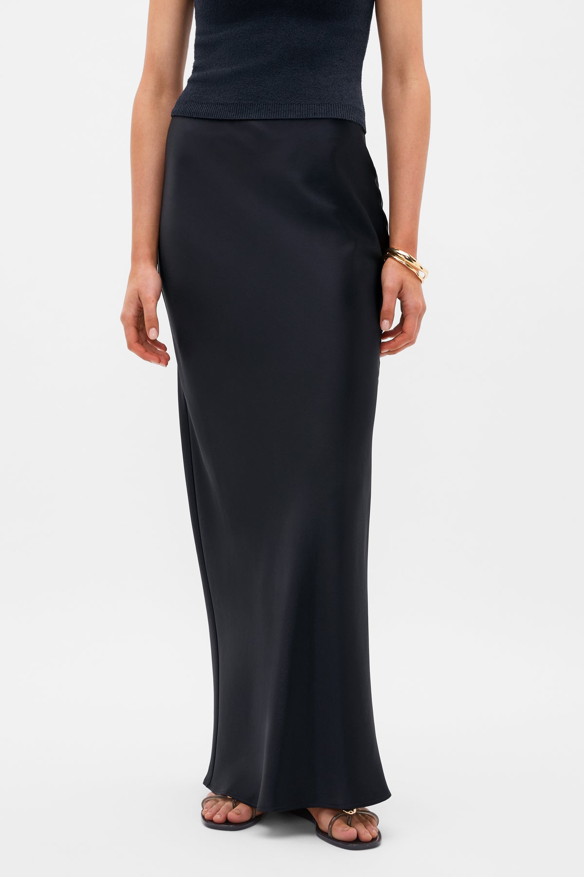 Satin Column Skirt