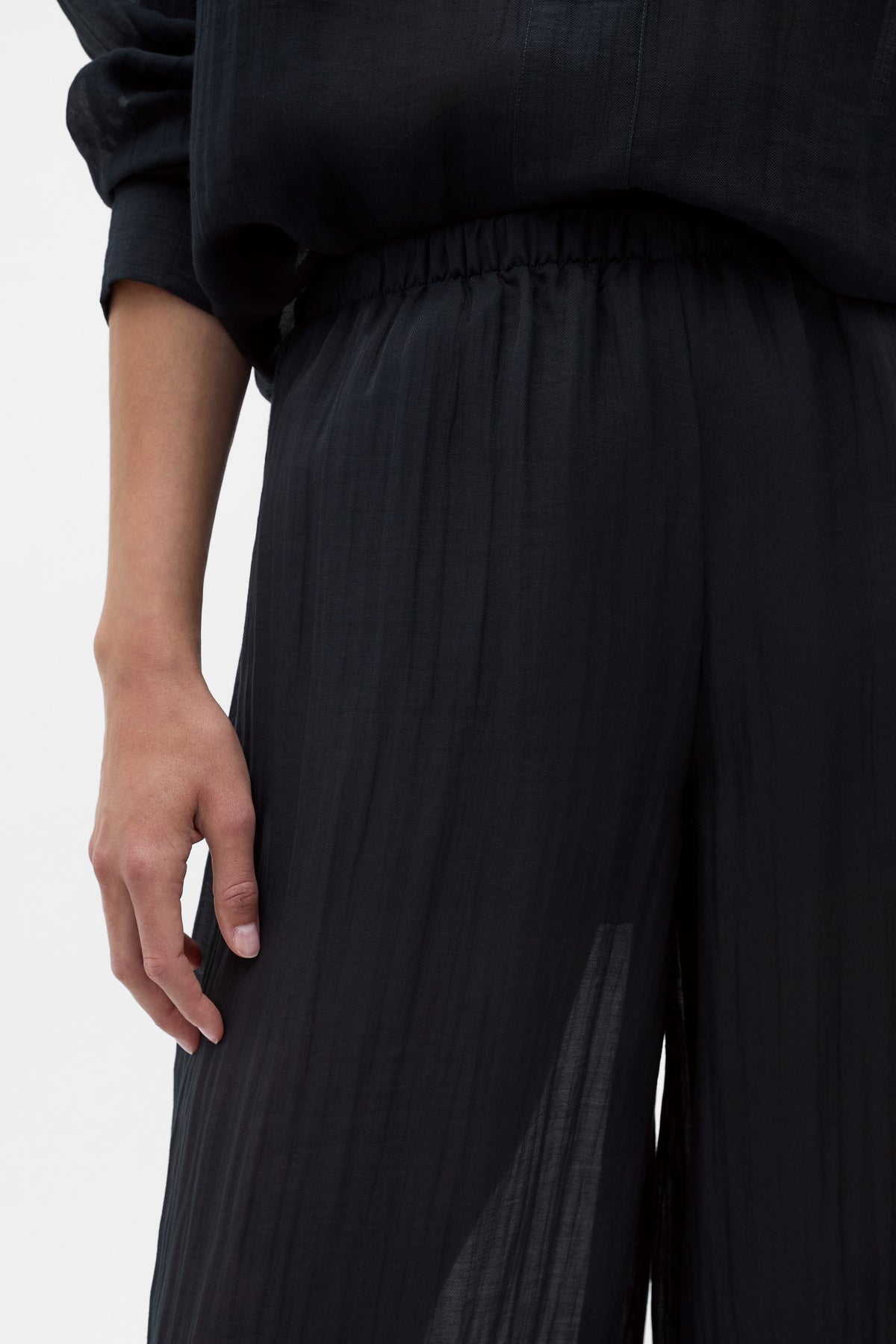 Semi Sheer Crinkle Pant