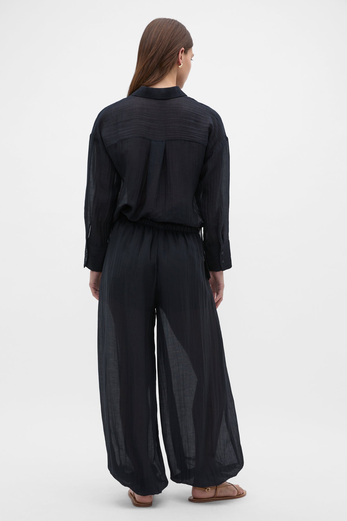 Semi Sheer Crinkle Pant