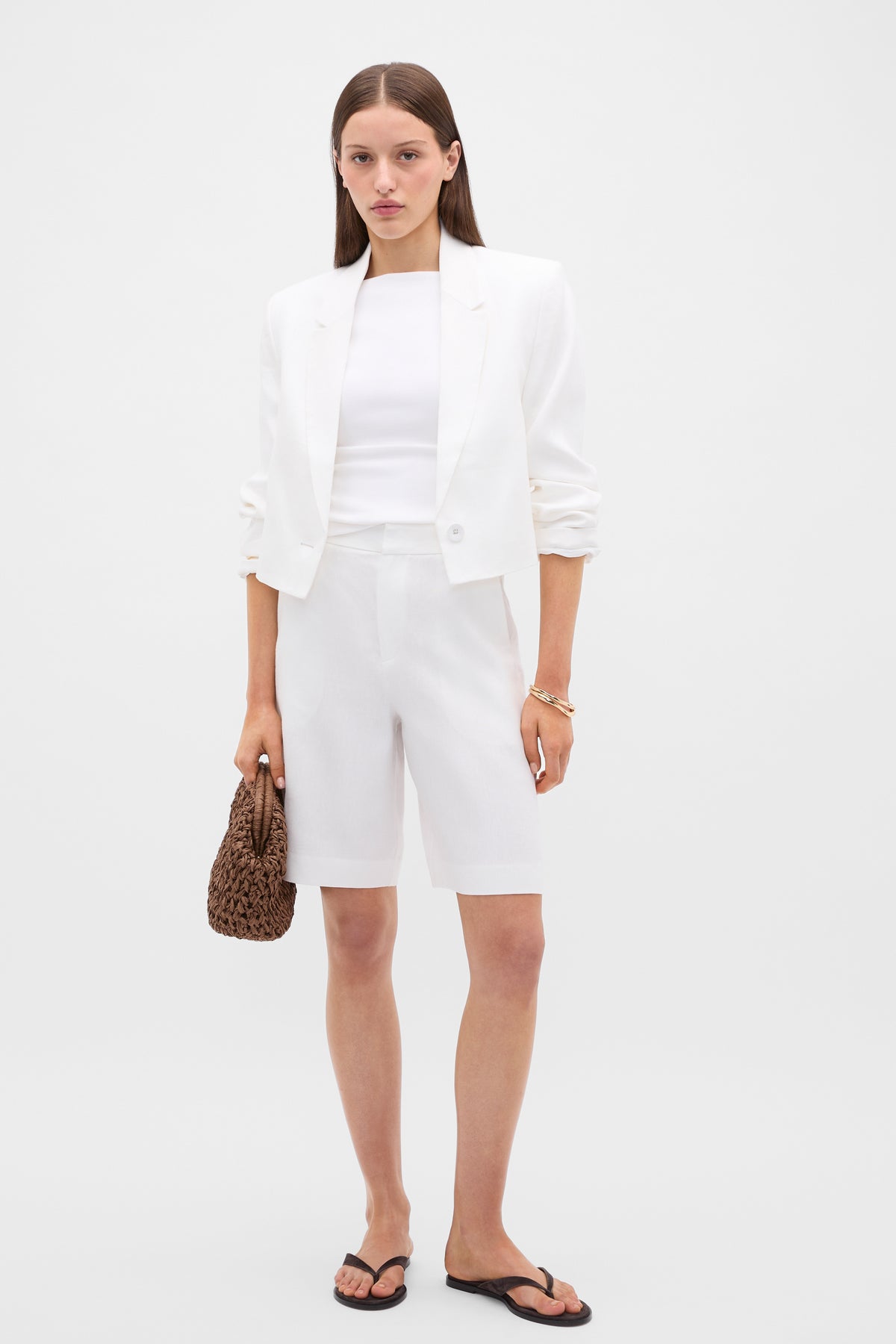 Linen Crop Blazer