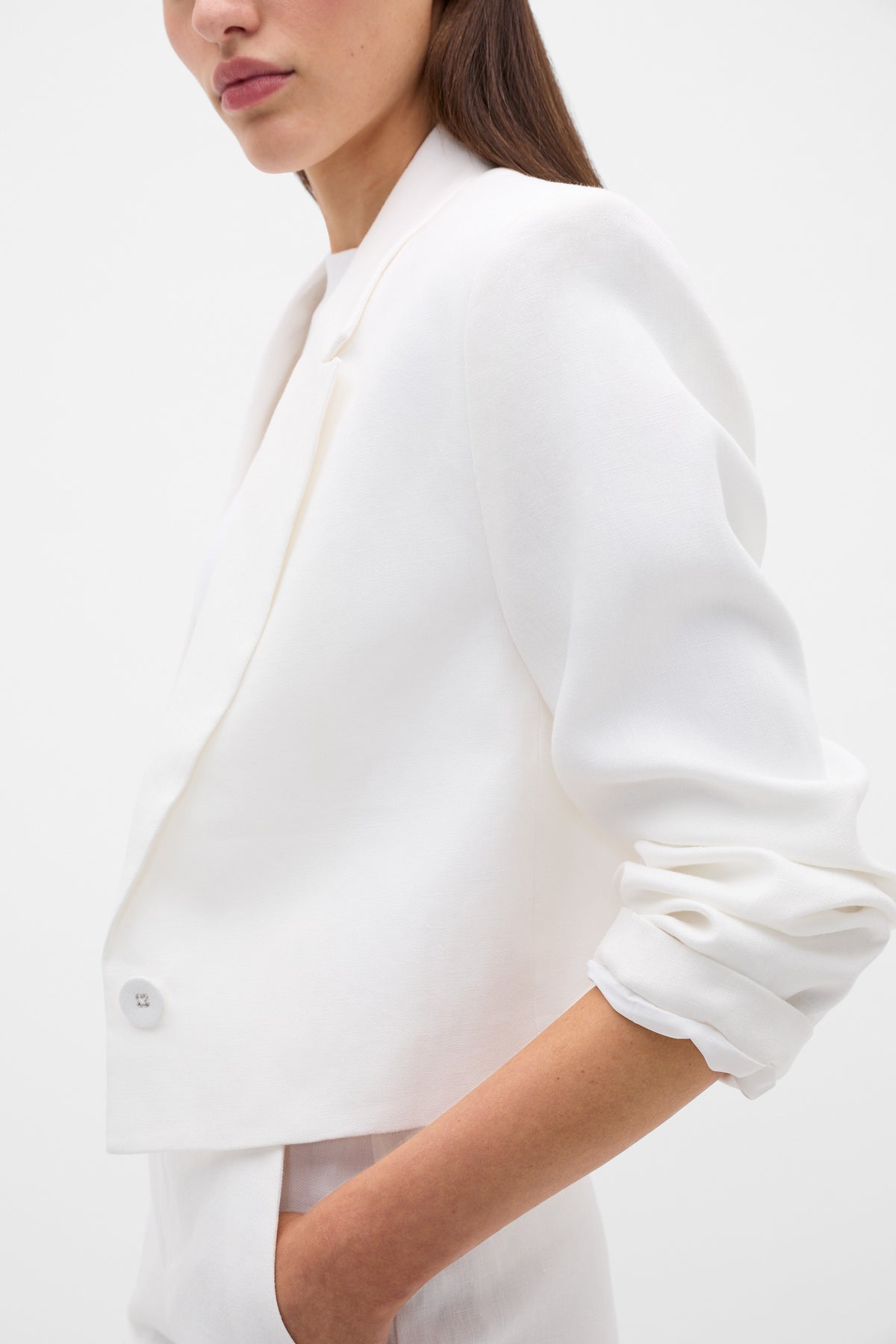 Linen Crop Blazer