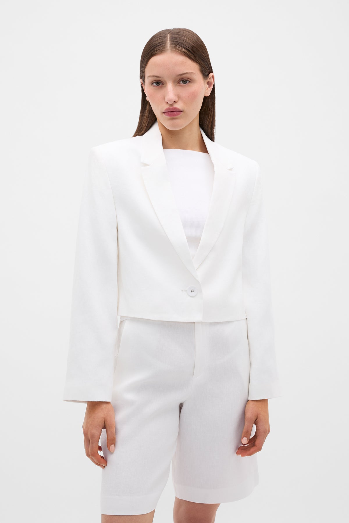 Linen Crop Blazer