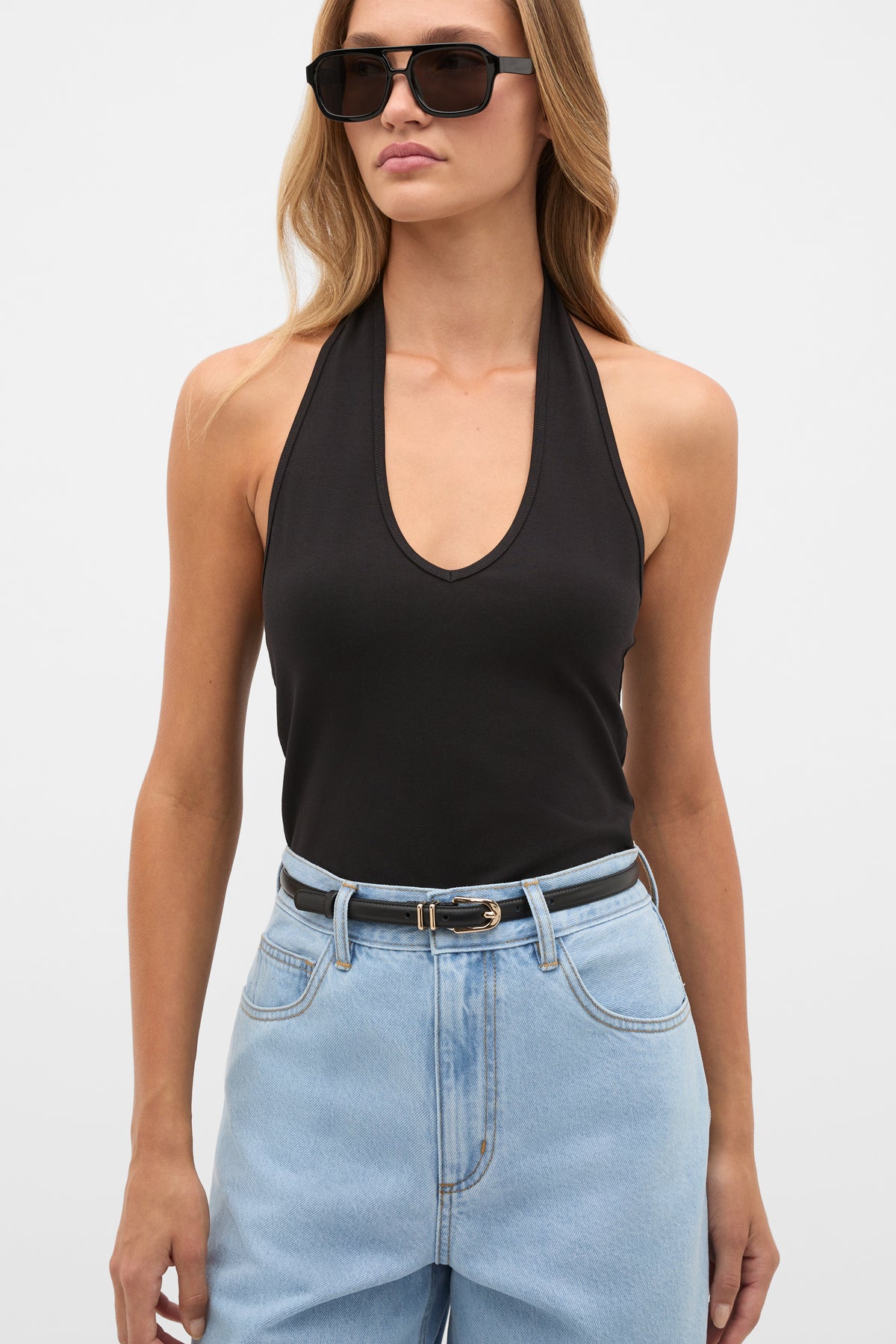 Avah Narrow Leather Belt