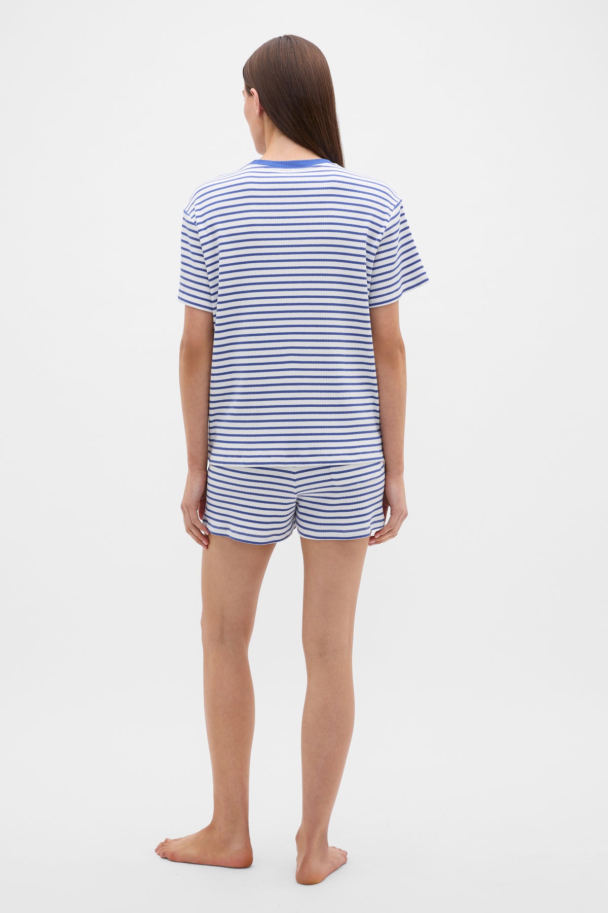 Striped Rib Tee and Short PJ Set
