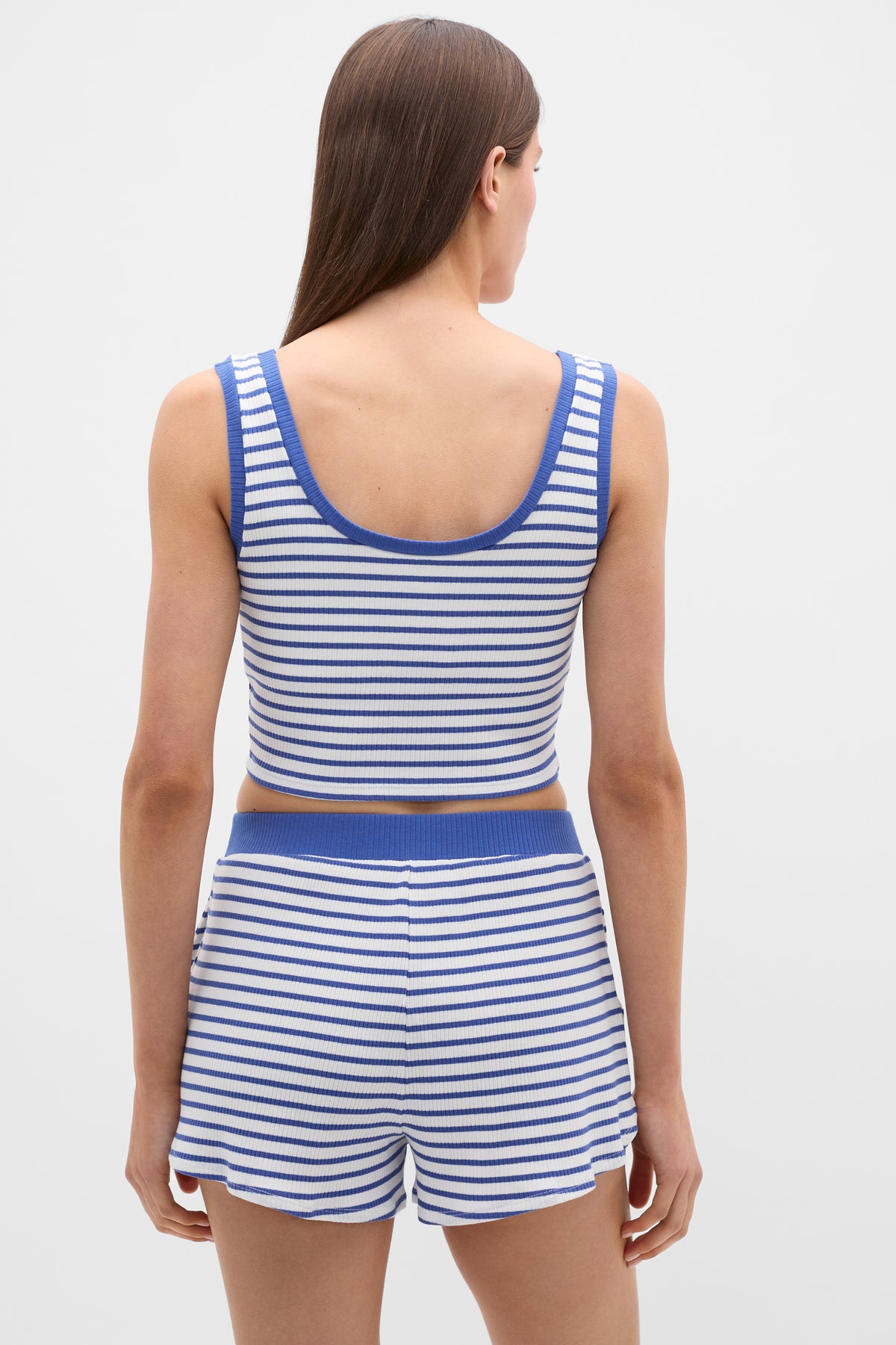 Striped Rib Tank and Short PJ Set