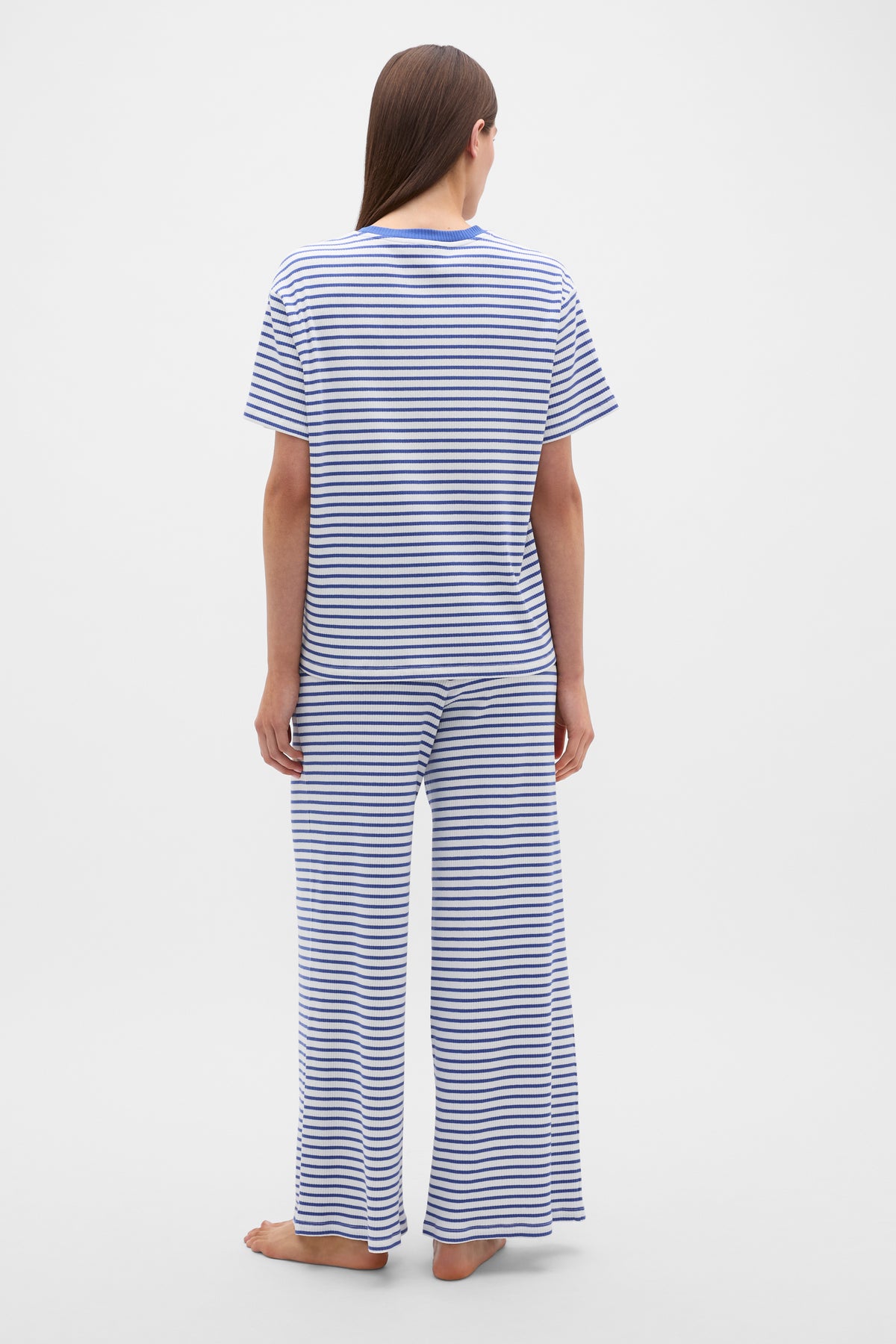 Striped Rib Tee and Pant PJ Set