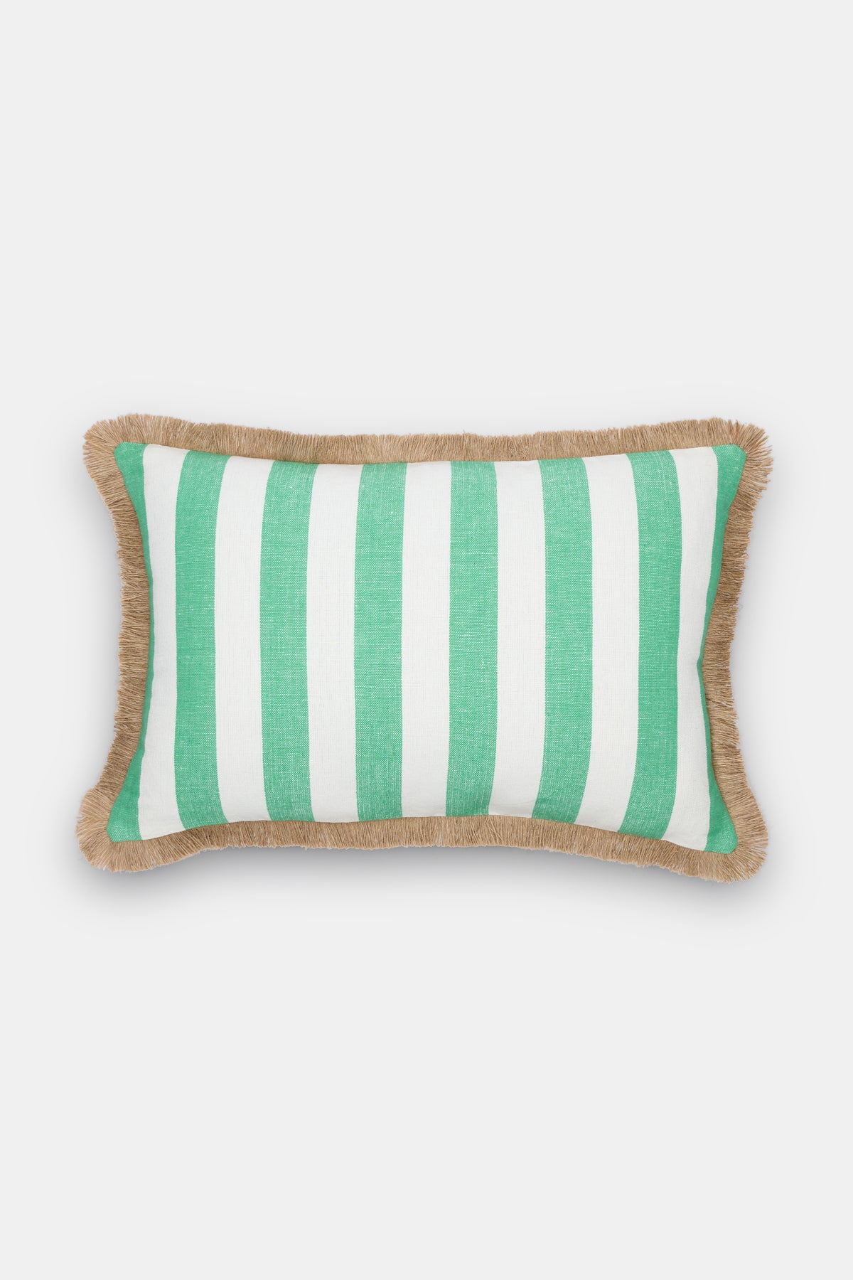 Block Stripe Fringed Cushion