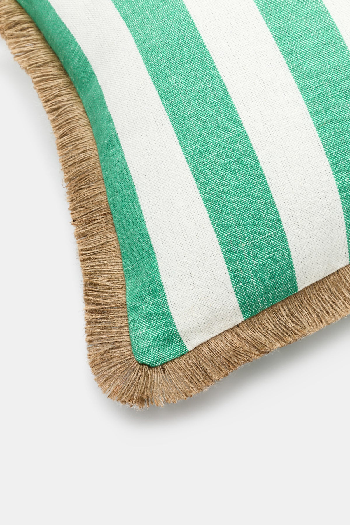 Block Stripe Fringed Cushion