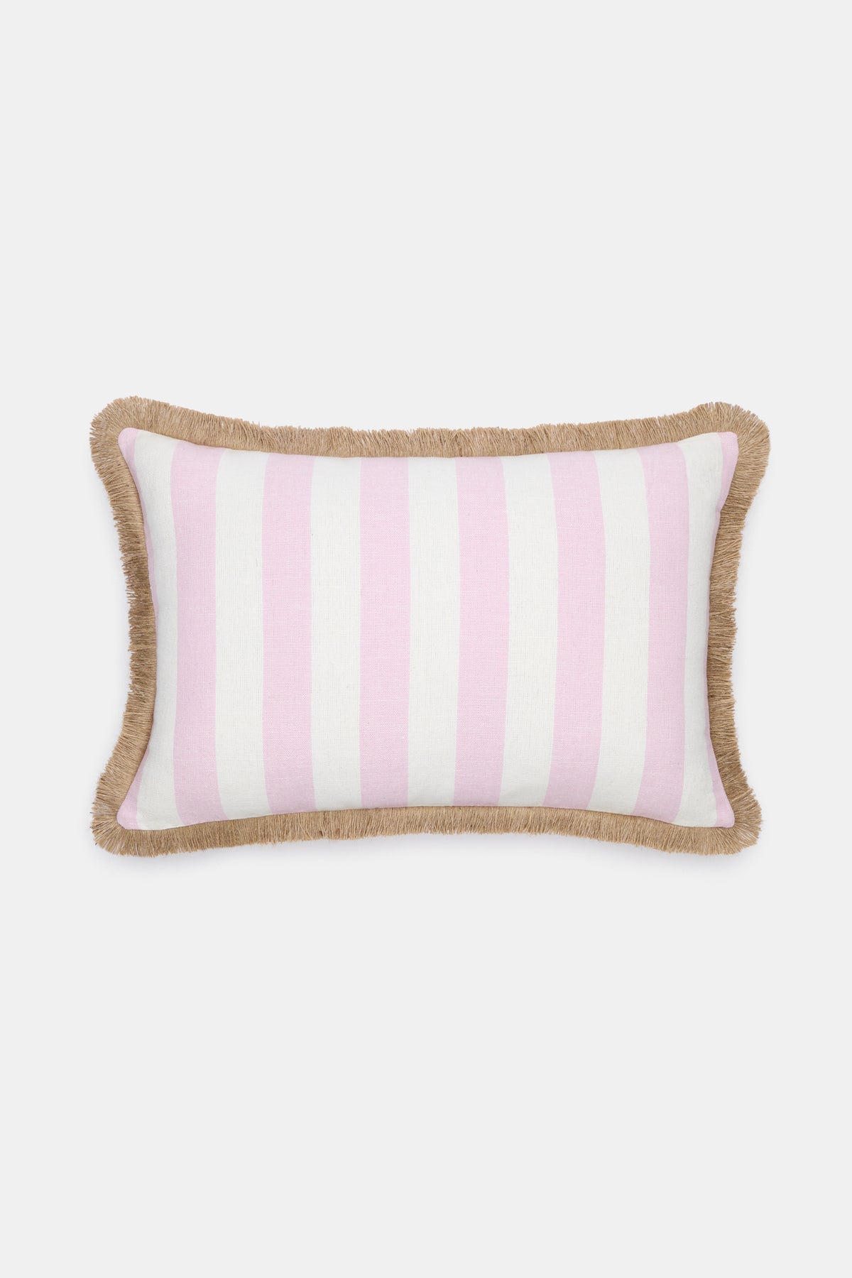 Block Stripe Fringed Cushion