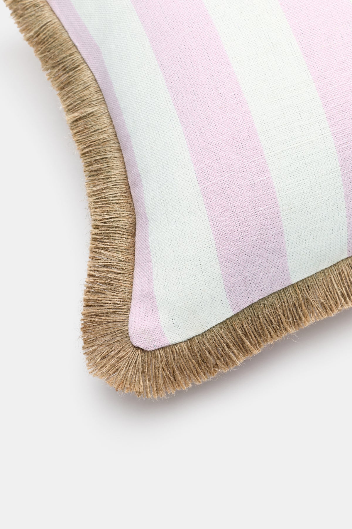 Block Stripe Fringed Cushion