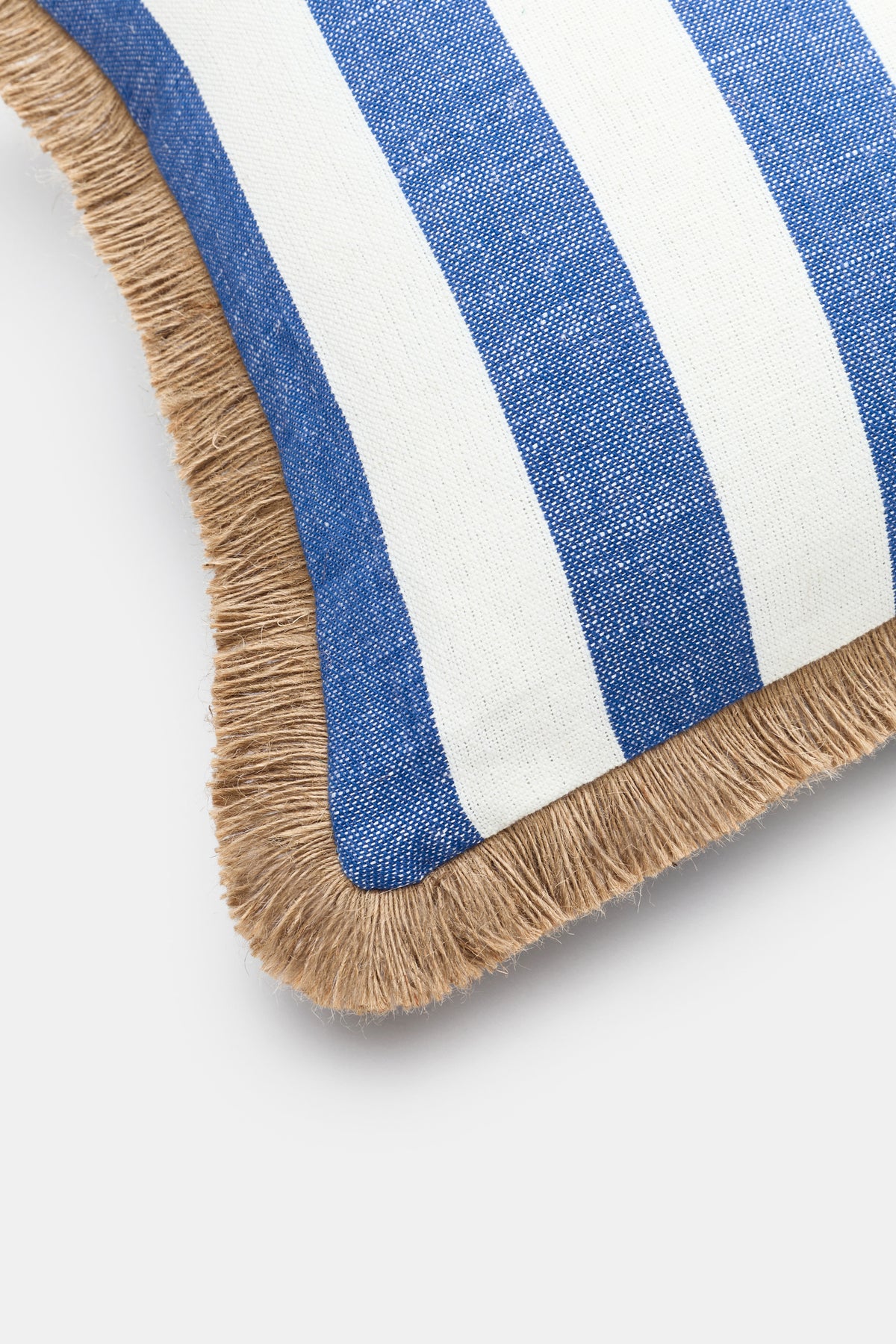 Block Stripe Fringed Cushion