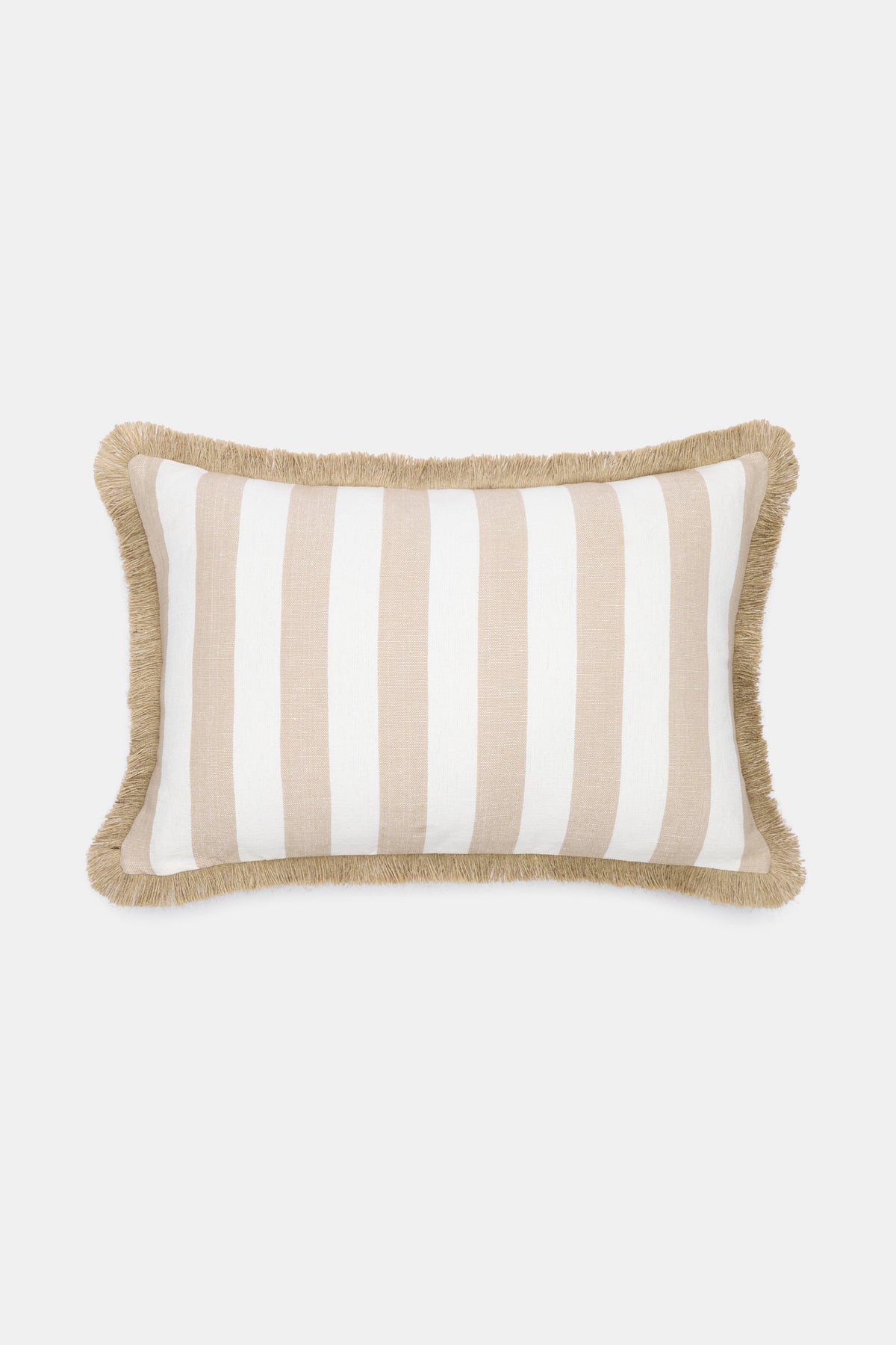 Block Stripe Fringed Cushion