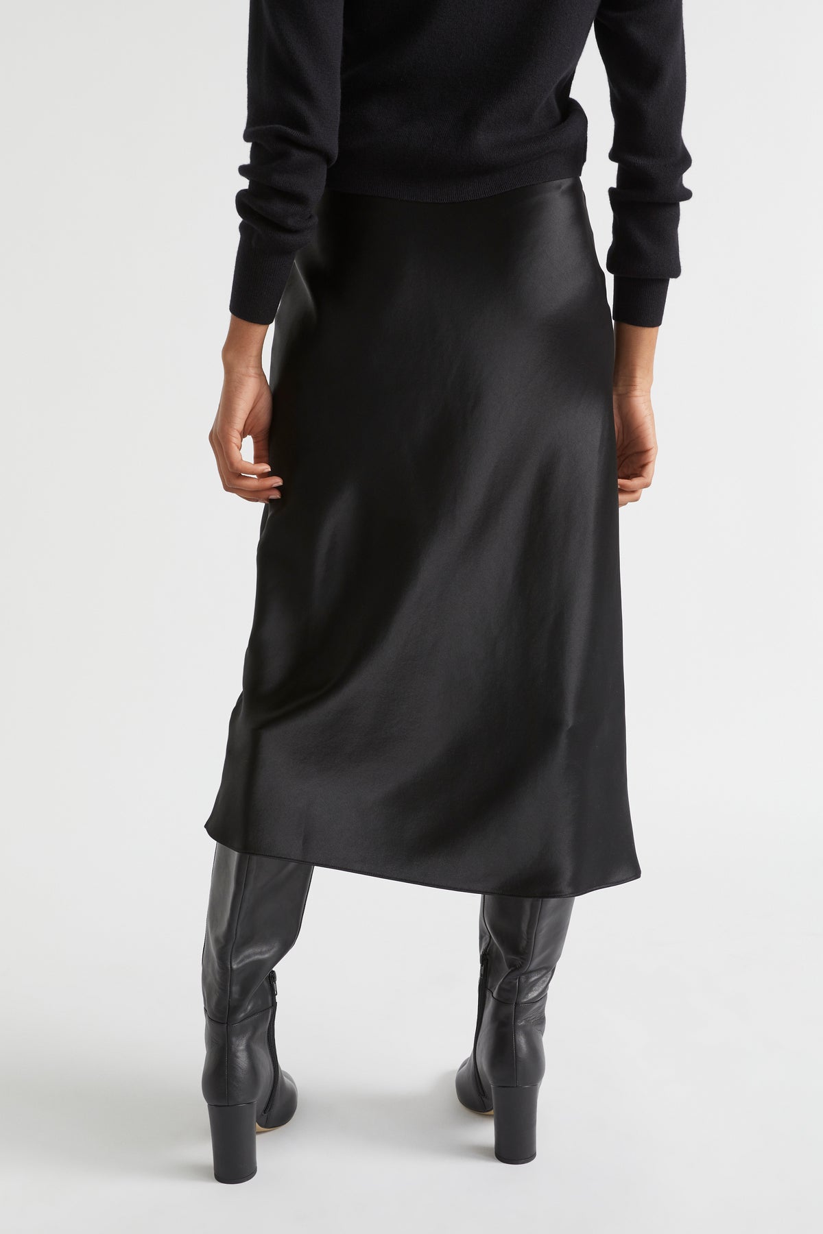 Satin Slip Midi Skirt
