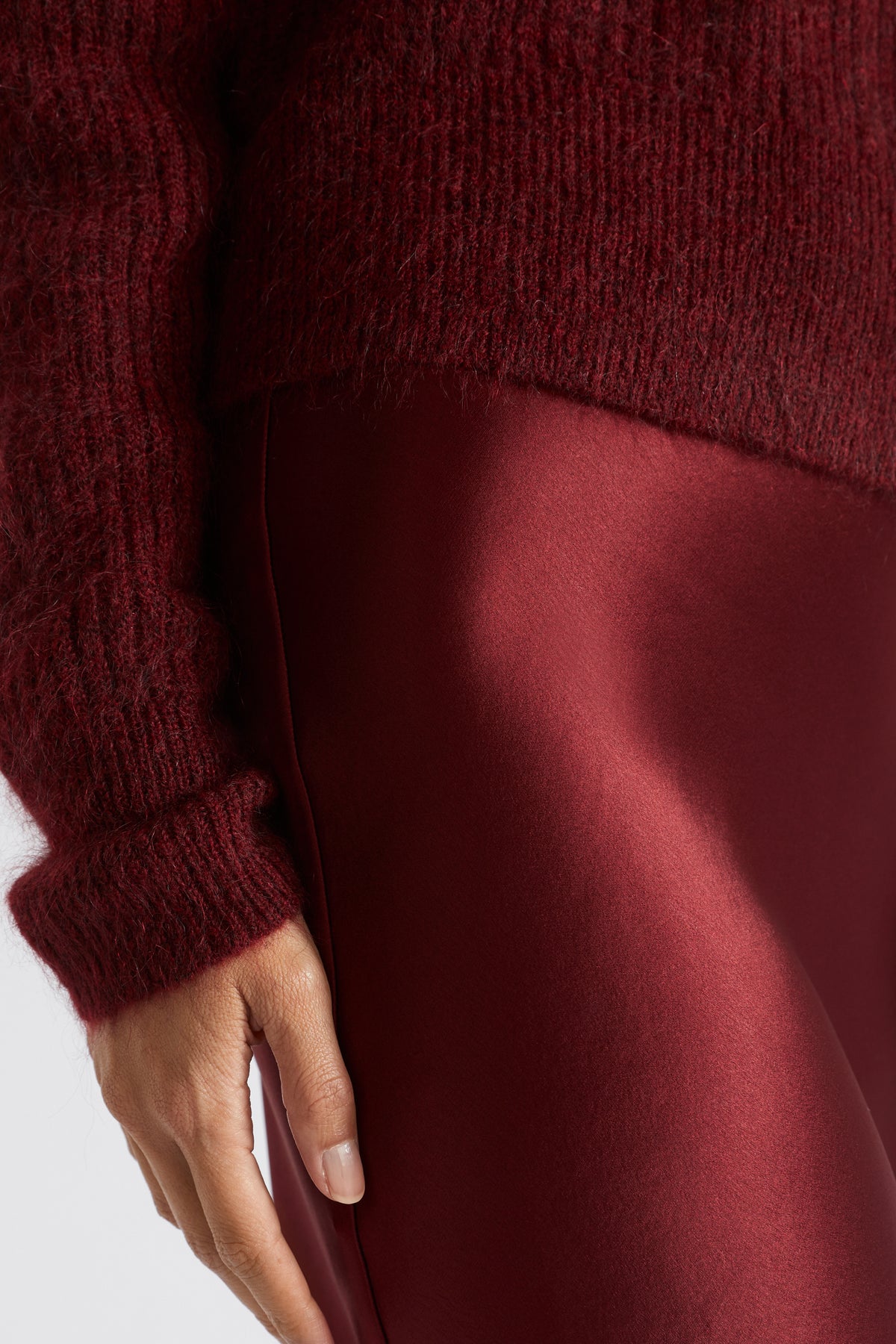 Satin Slip Midi Skirt