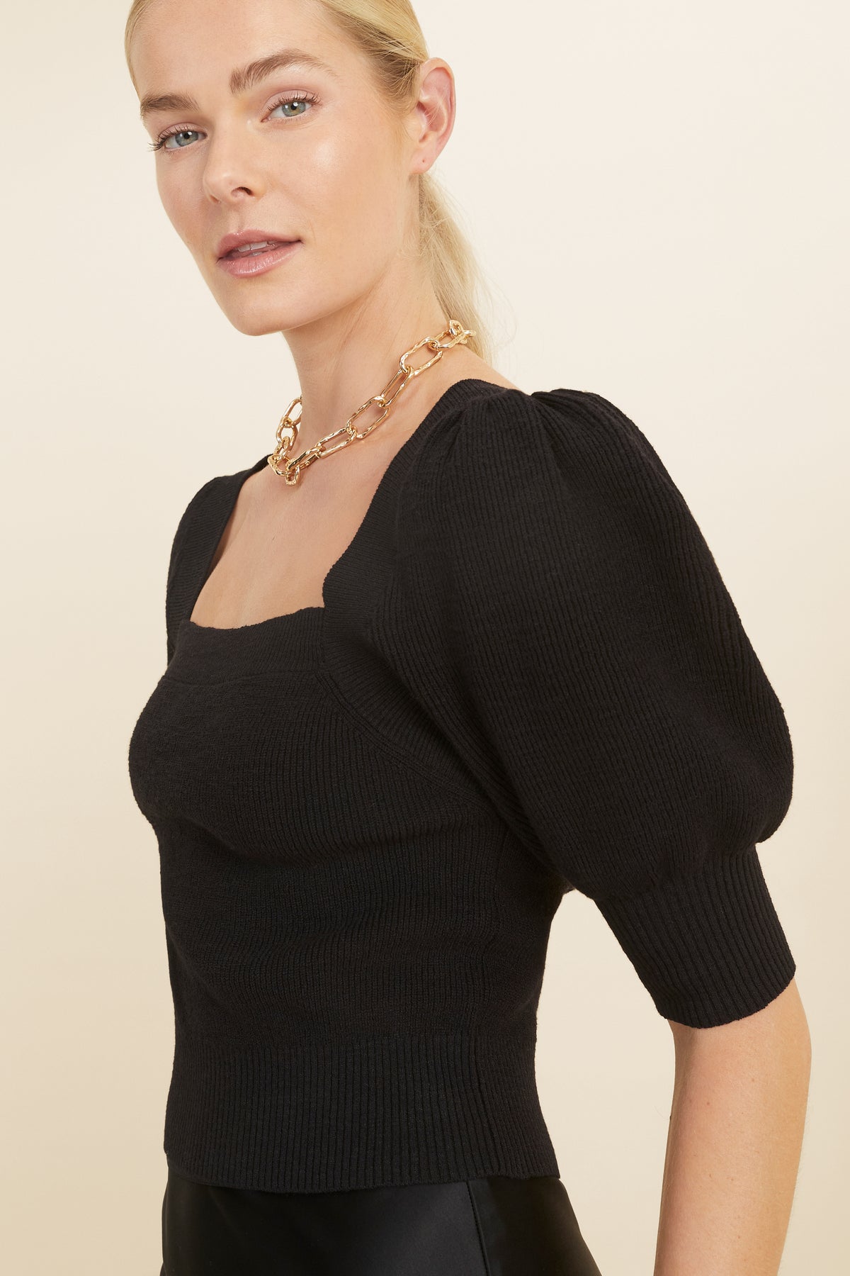 Boucle Puff Sleeve Top