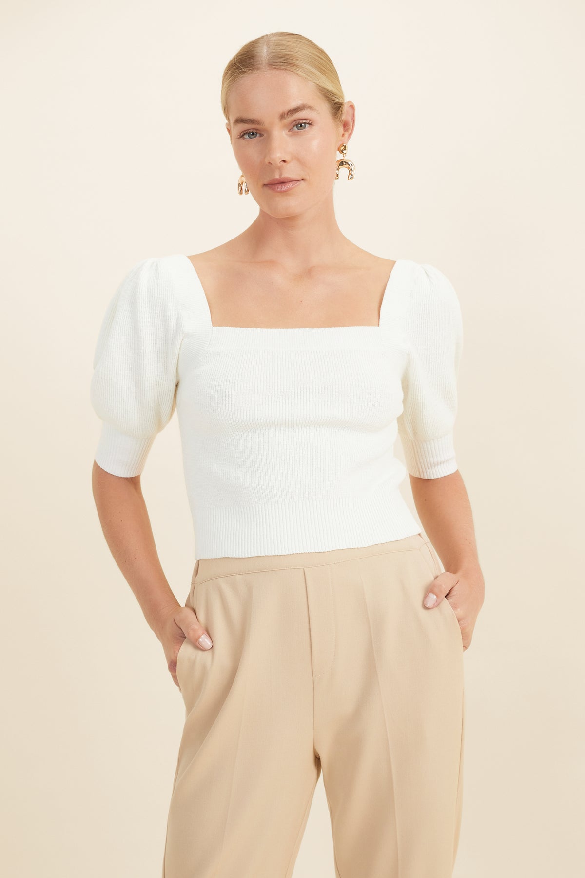 Boucle Puff Sleeve Top