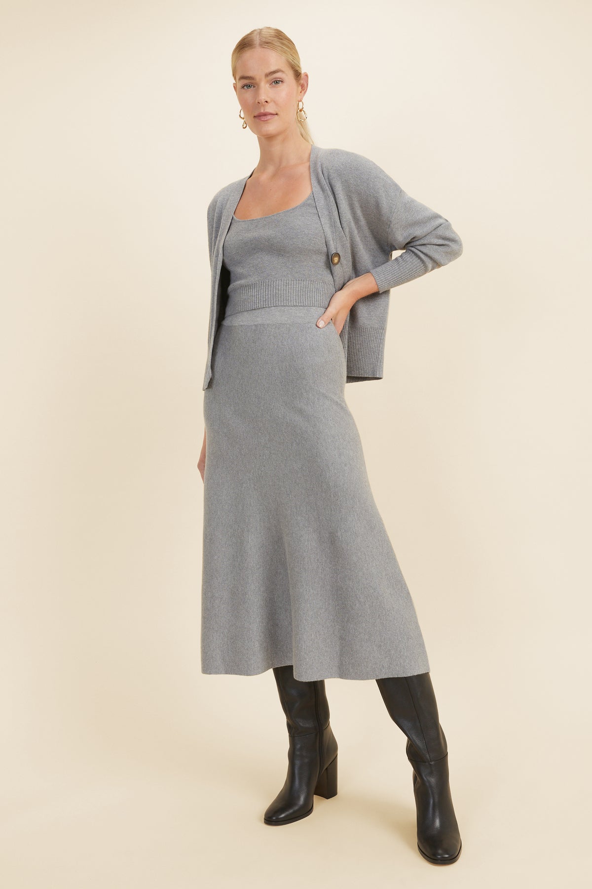 Knit Flared Skirt