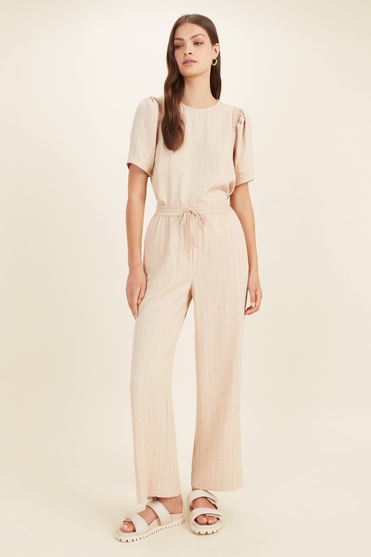 Stripe Tie Waist Pant