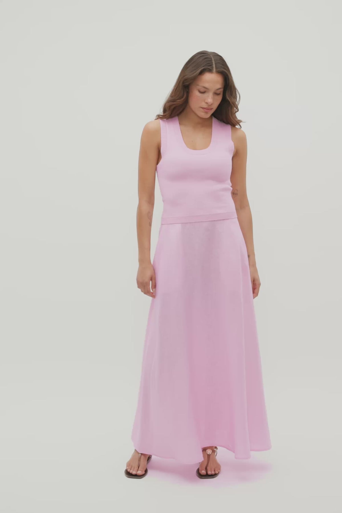 Core Linen Midi Skirt