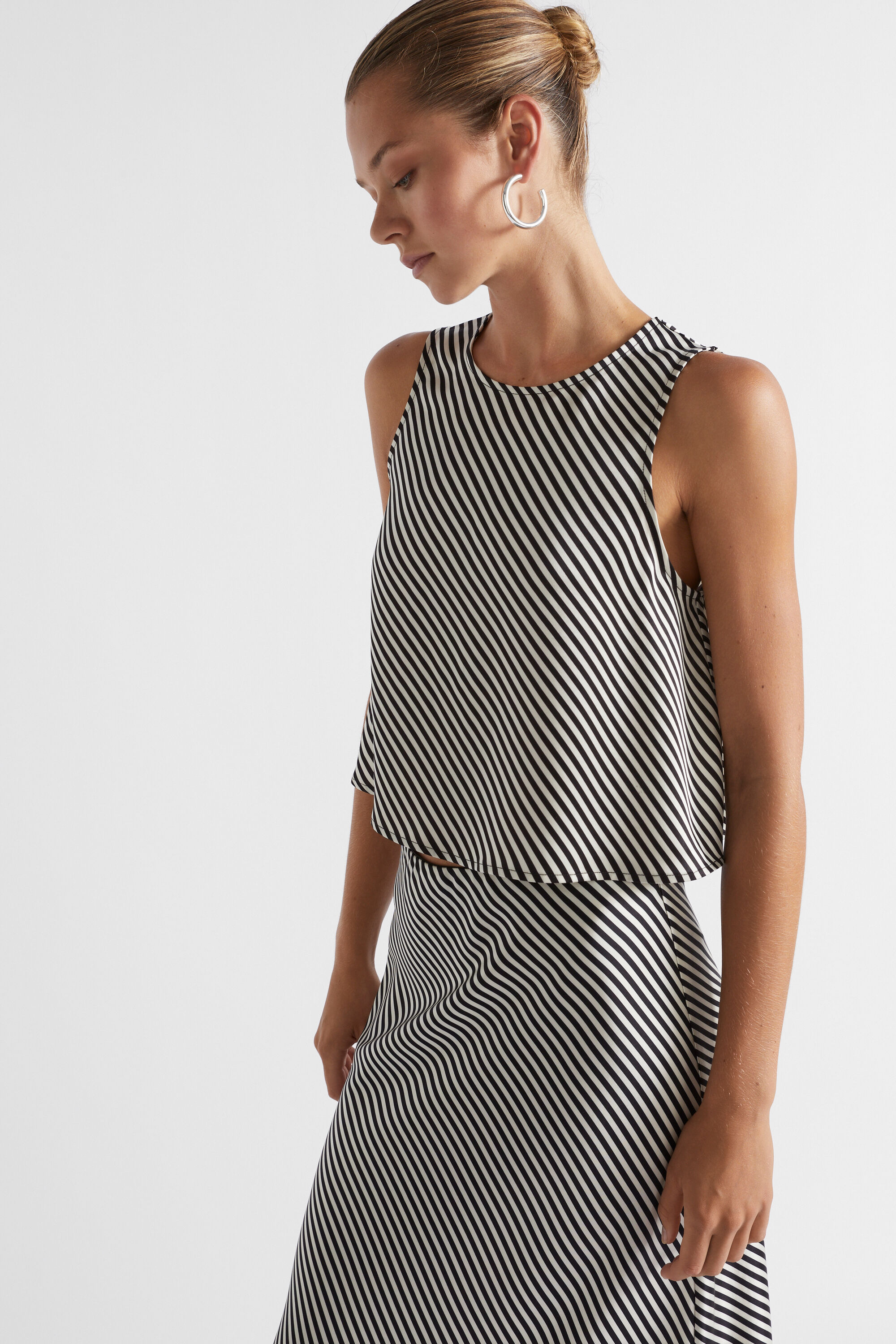 Diagonal Stripe Skirt