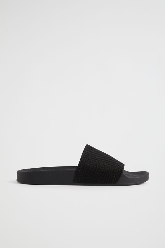 Seed Knit Pool Slide  Black  hi-res